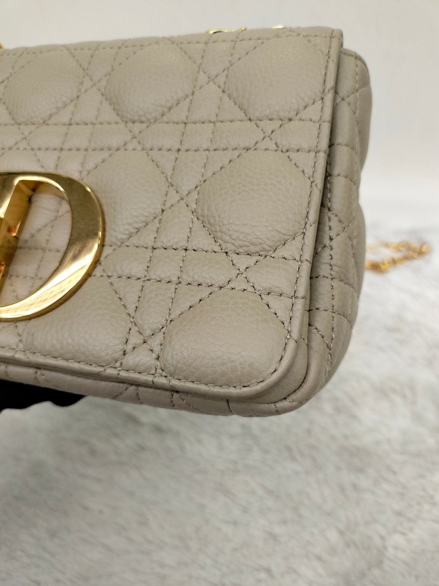 Dior Caro Small Supple Cannage Beige GHW 2023
