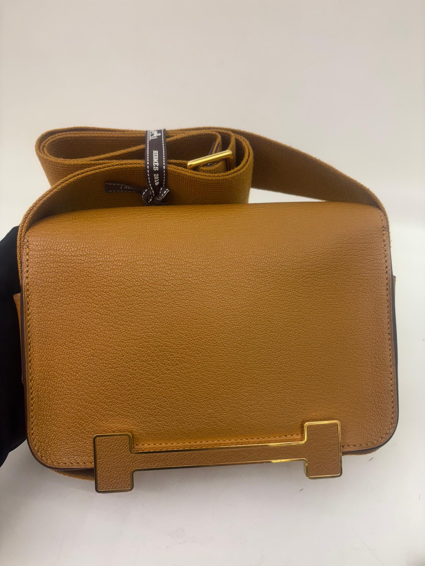 Hermes Geta Chevre Caramel GHW #B