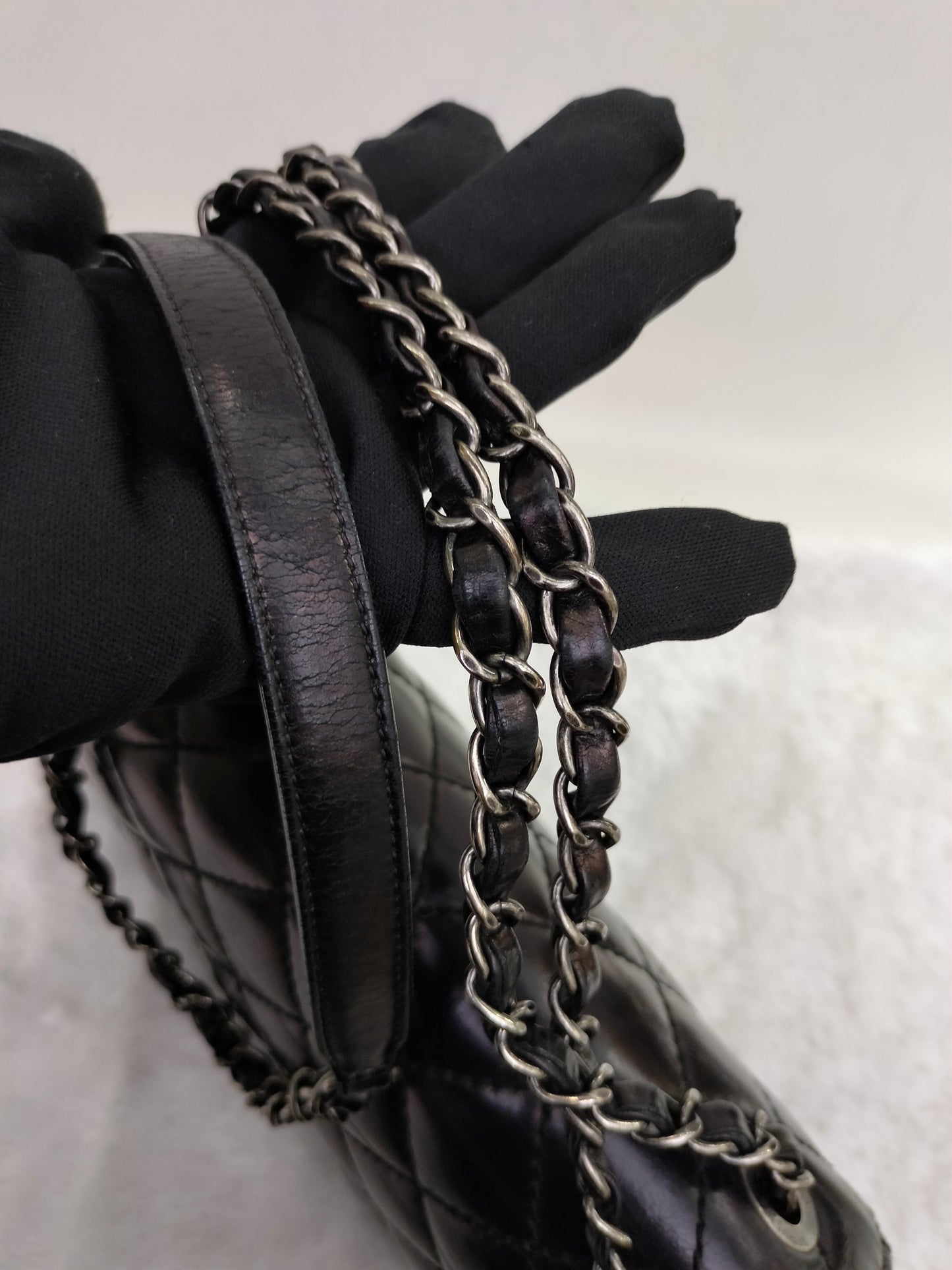 Chanel Day Trip Flap Calfskin Black RHW #22