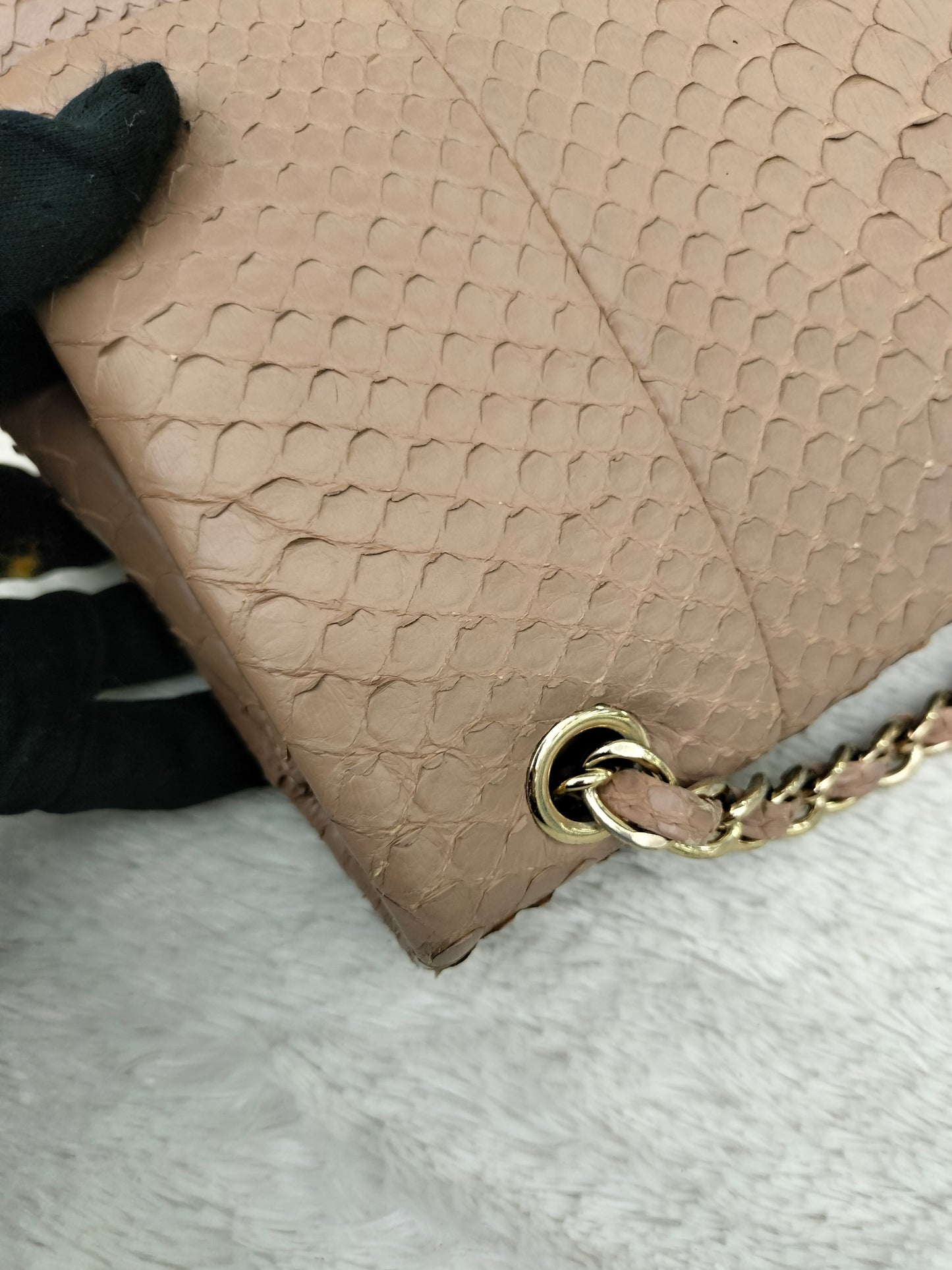 Chanel Jumbo Python Caramel GHW DF #18