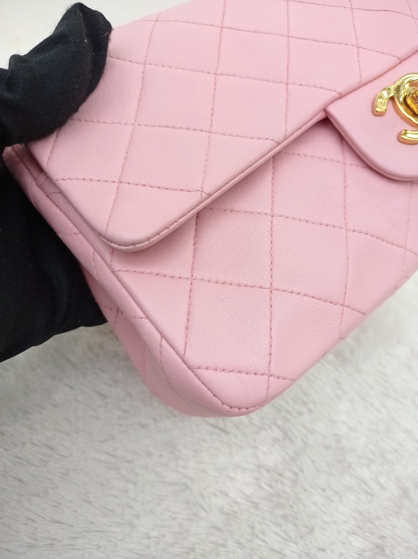 Chanel Small Lamb Pink Vintage GHW DF #4