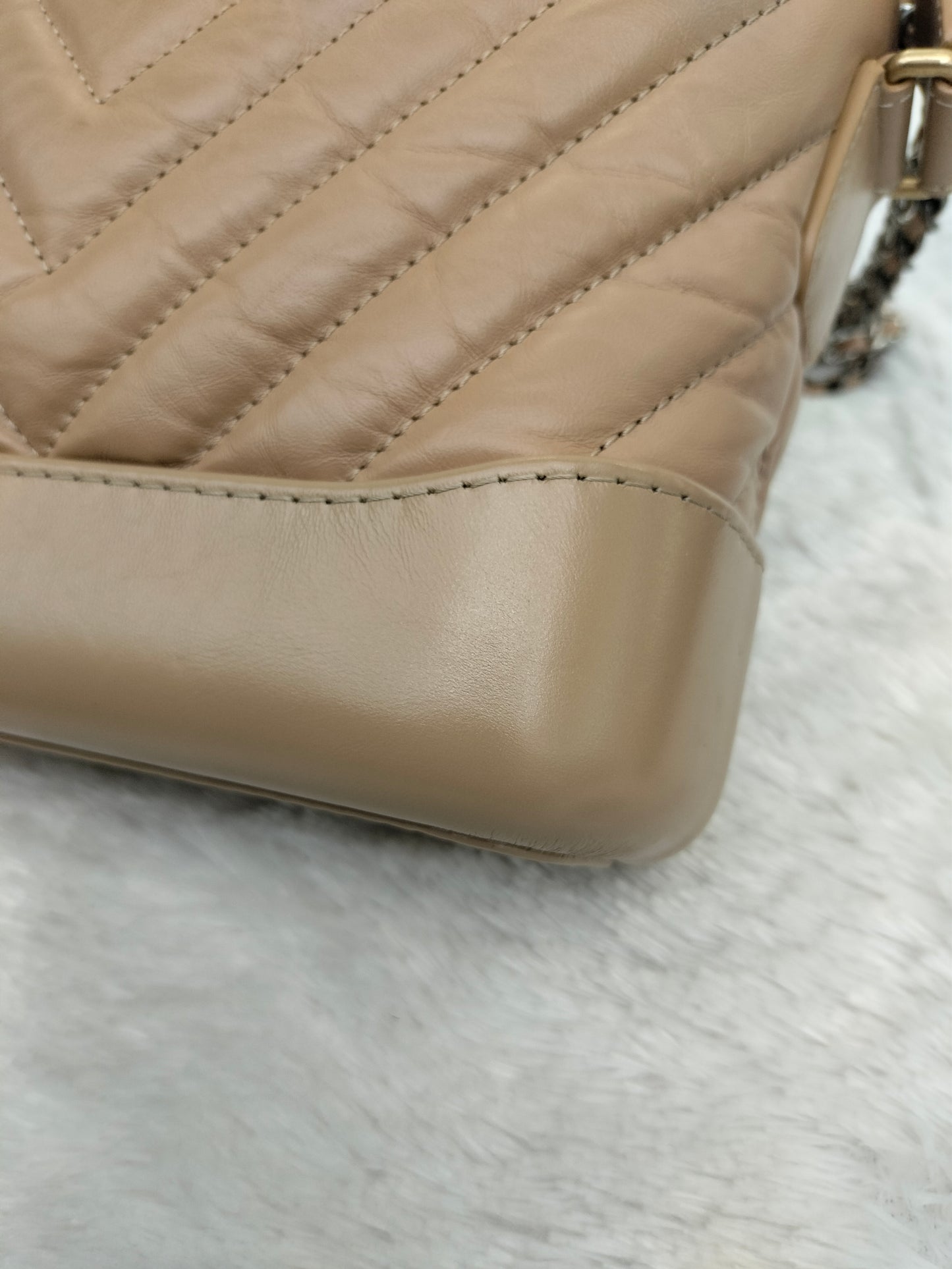 Chanel Gabrielle Small Chevron Beige GHW #29