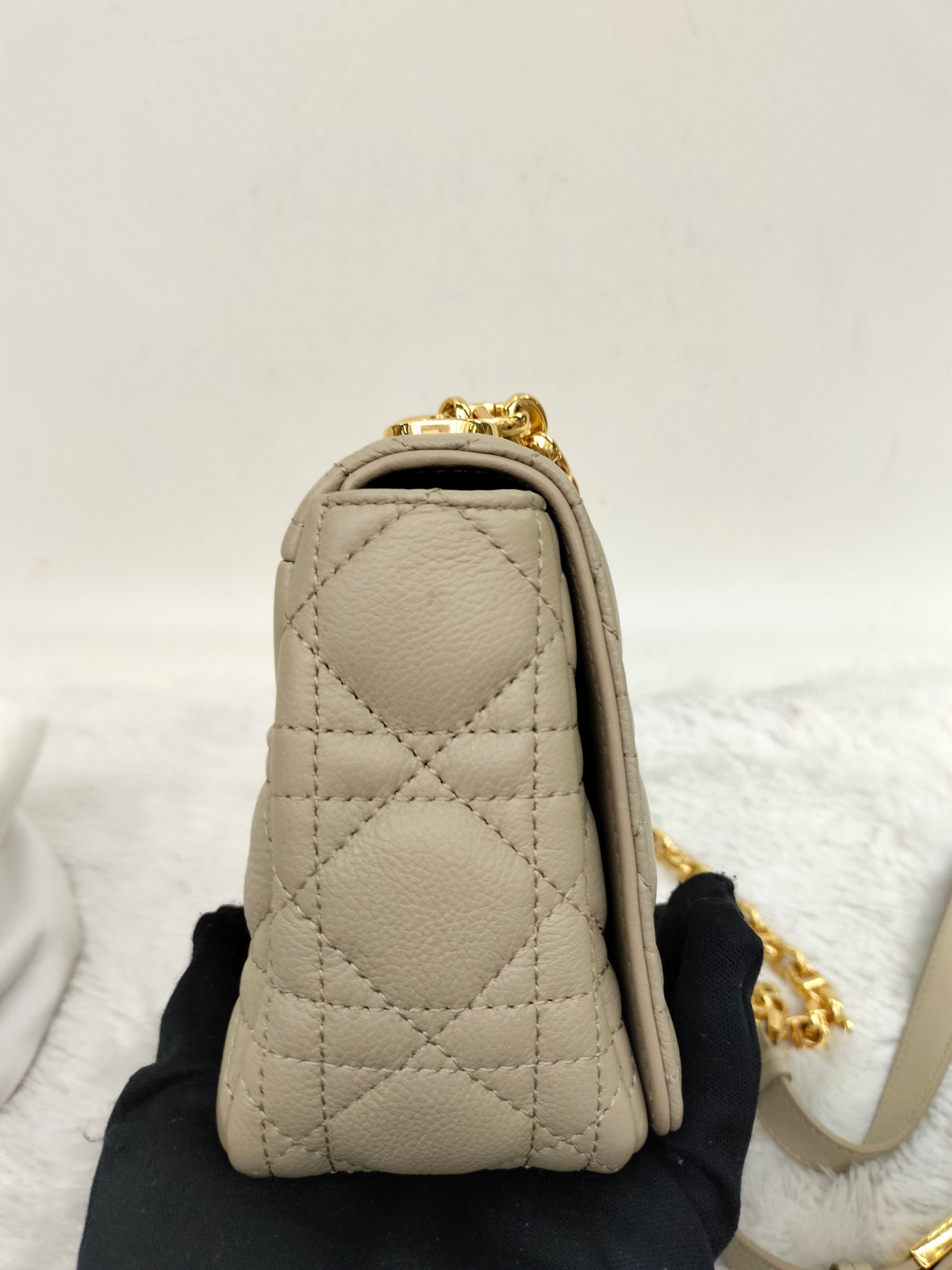 Dior Caro Small Supple Cannage Beige GHW 2023