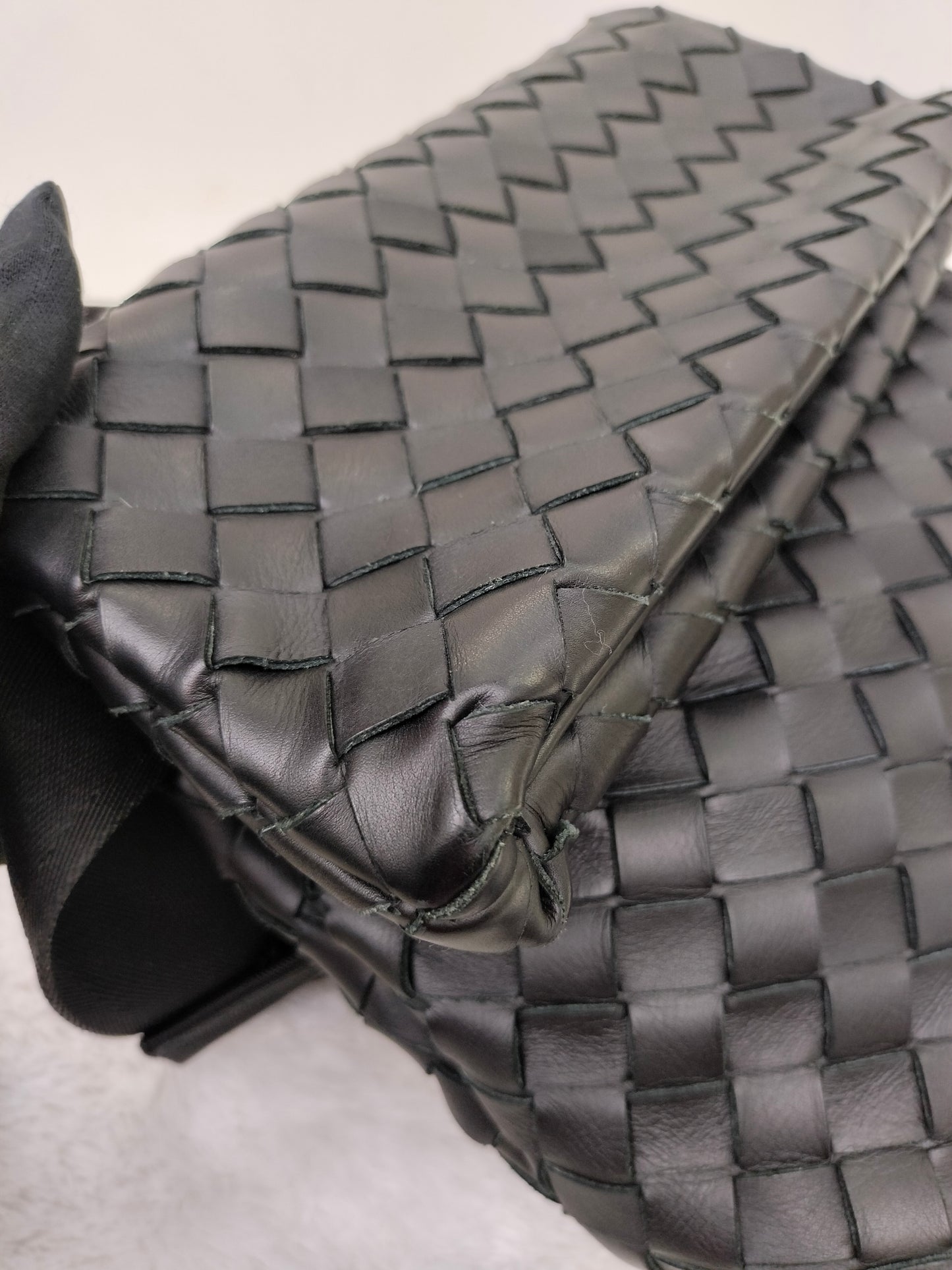 Bottega Veneta Fold Over Flap Black SHW