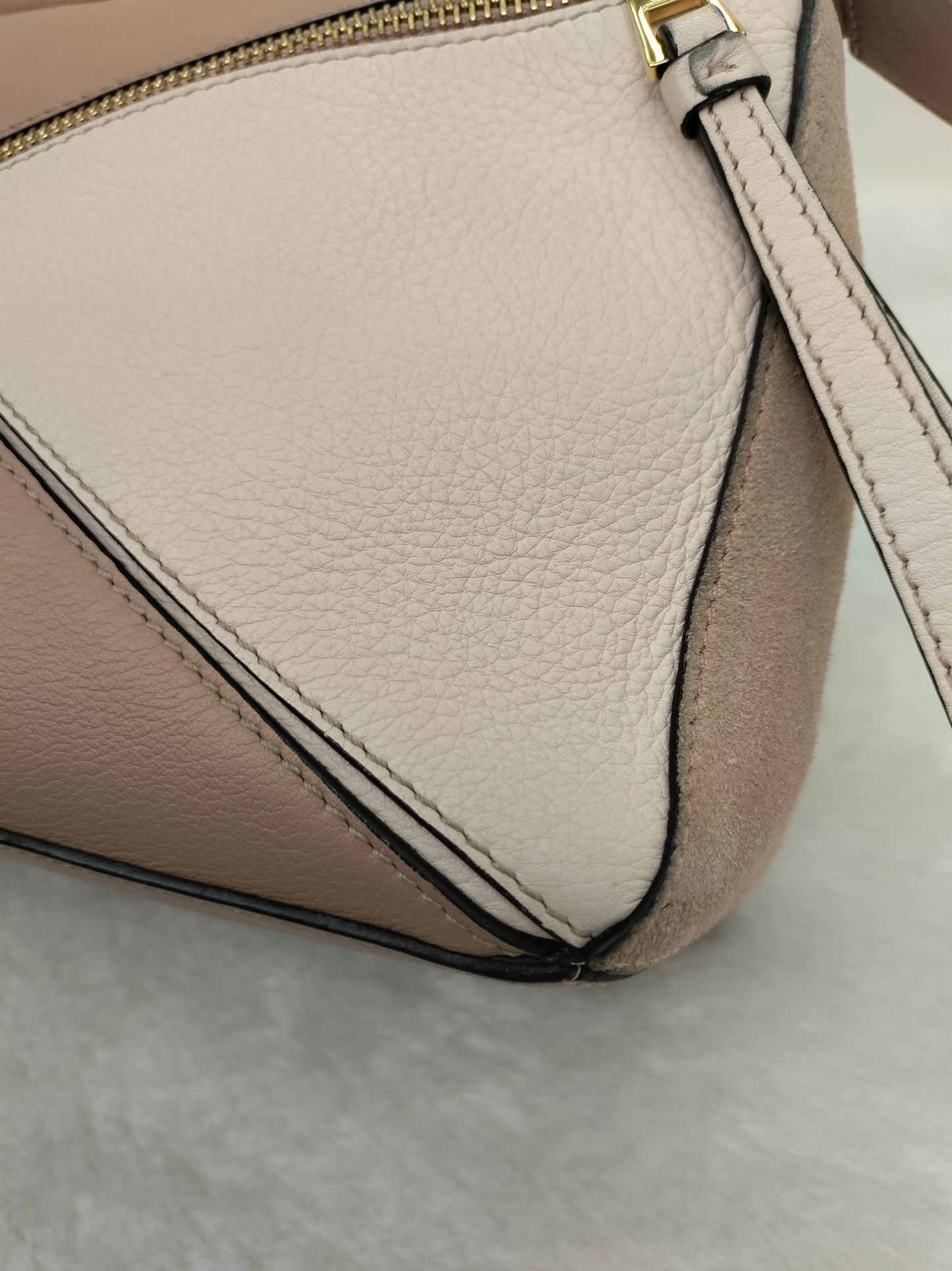Loewe Puzzle Small Nude Blush Mix Suede GHW 2017