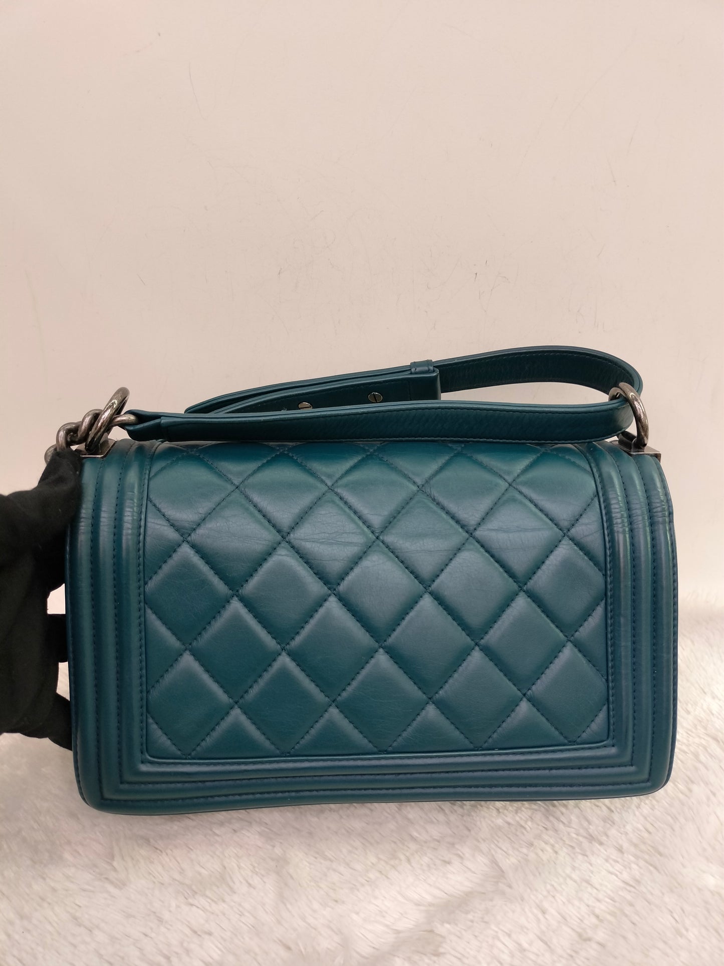 Chanel Boy 25 Lamb Turquoise RHW #19