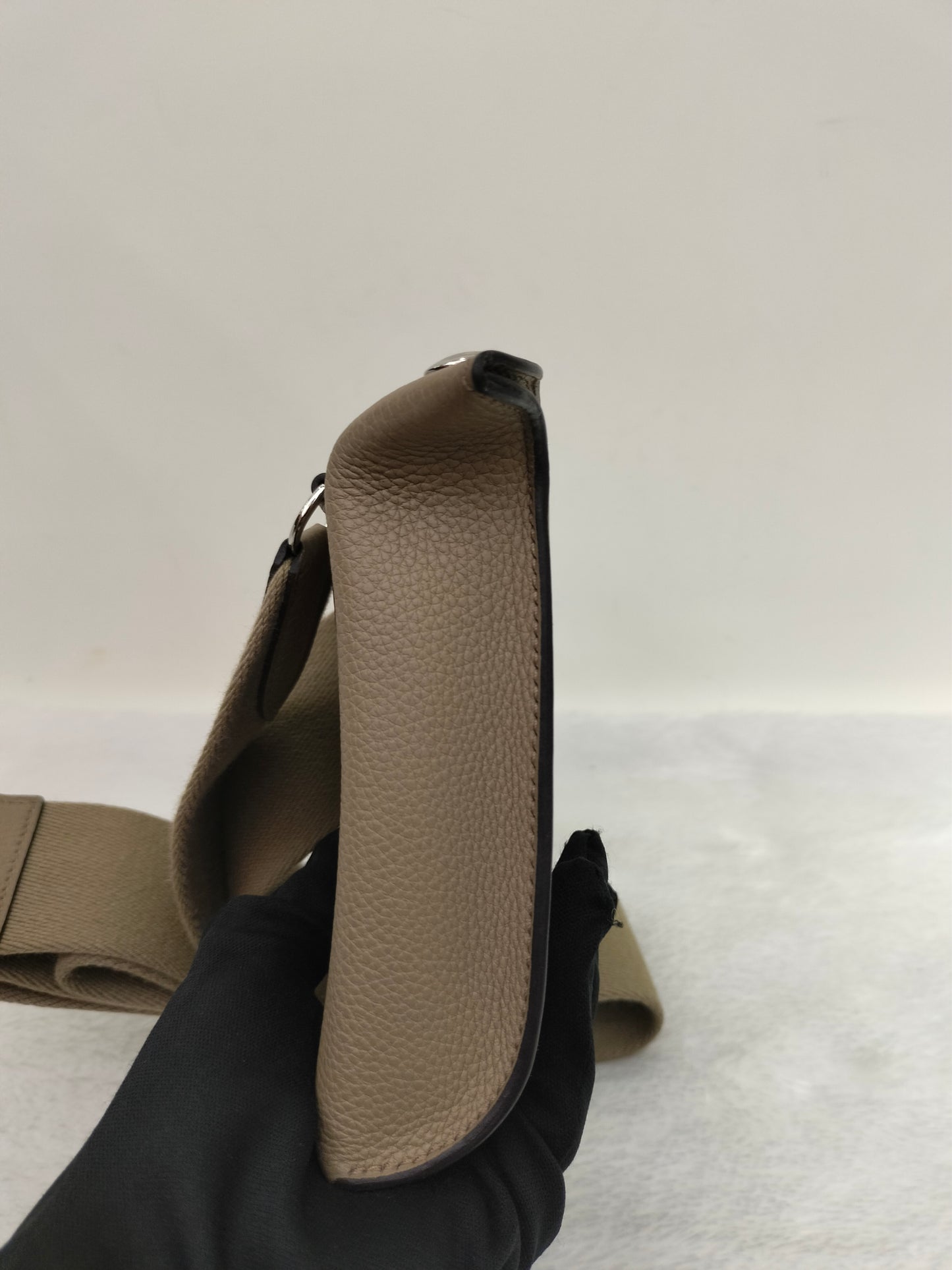 Hermes Videpoches Togo Sangle Wool Beige Marfa PHW #B