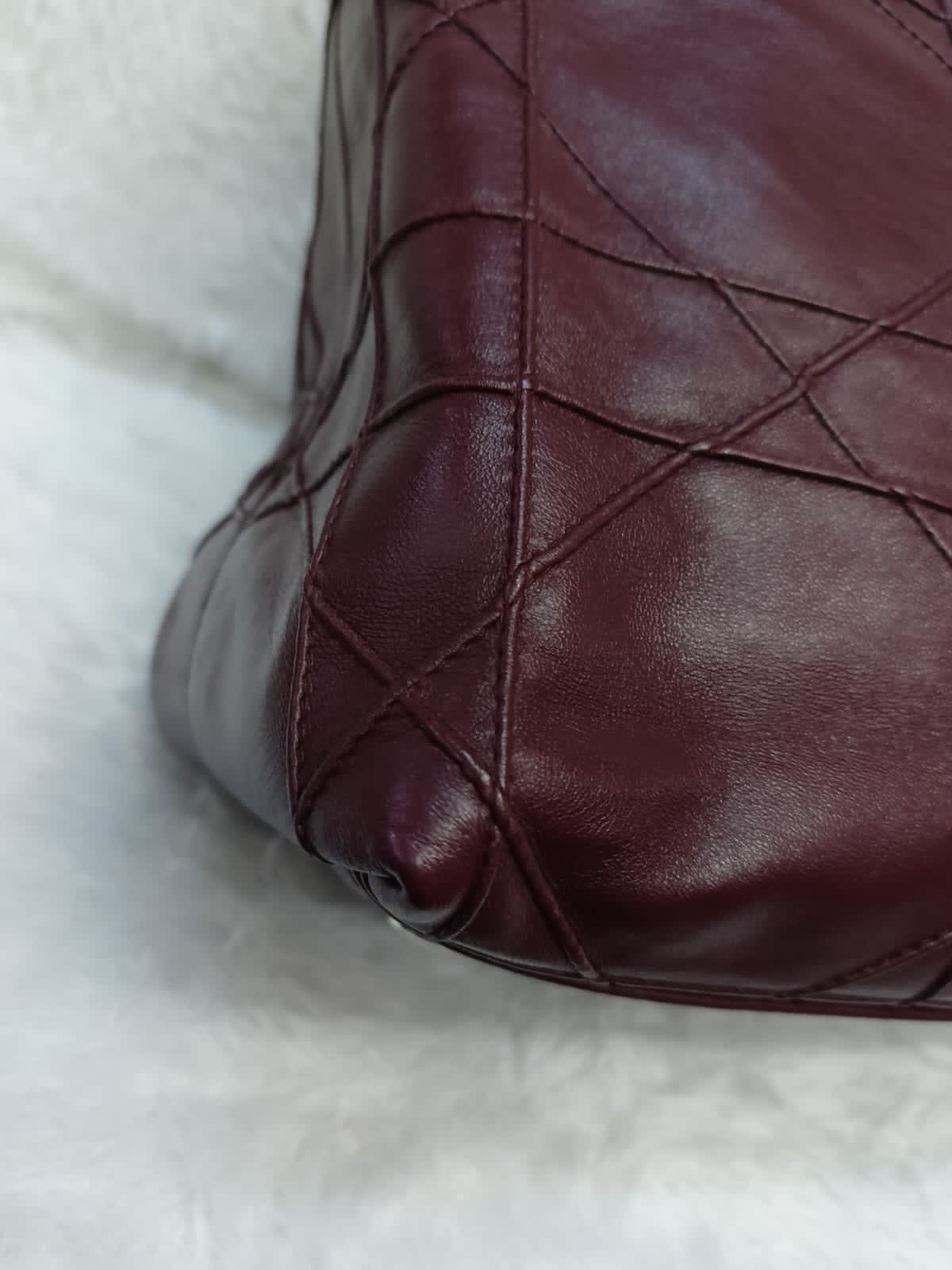 Dior Granville Cannage Lambskin Maroon SHW 2011