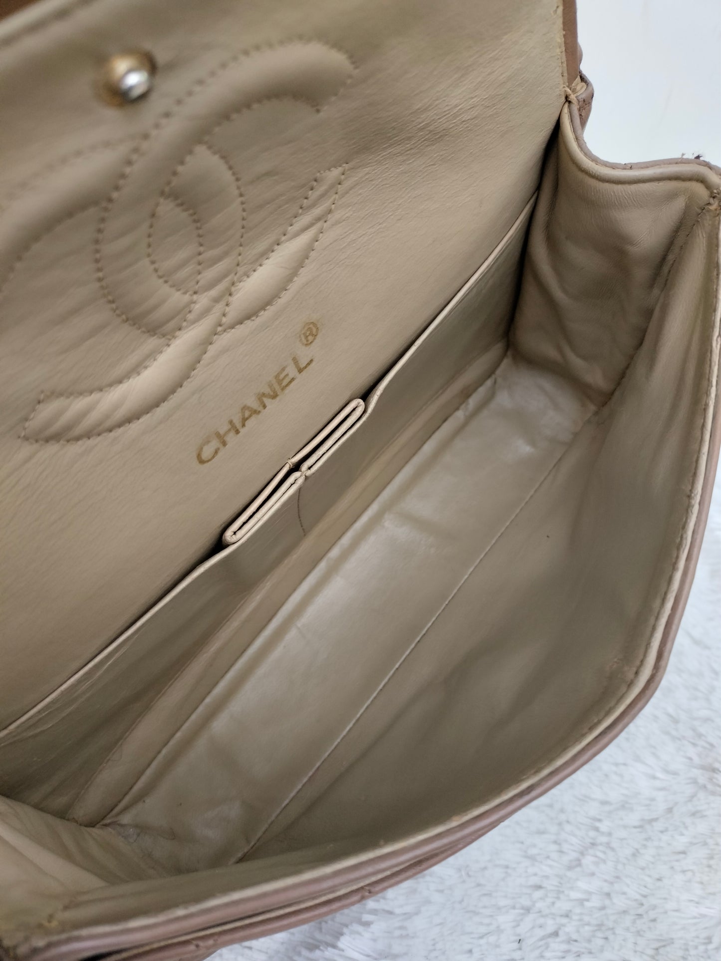 Chanel Medium Lamb Brown Vintage GHW DF #1