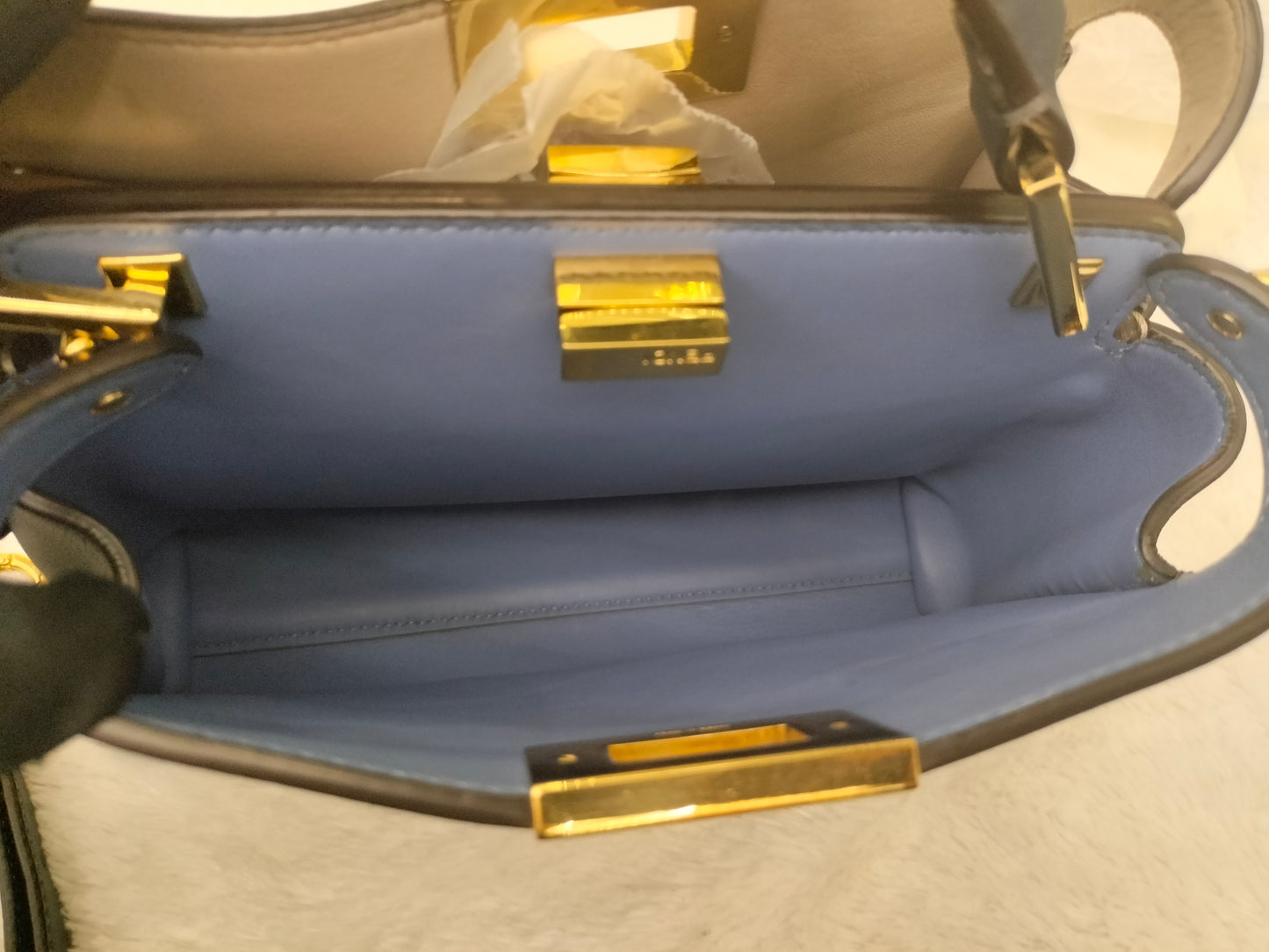 Fendi Peekaboo Essential Navy GHW