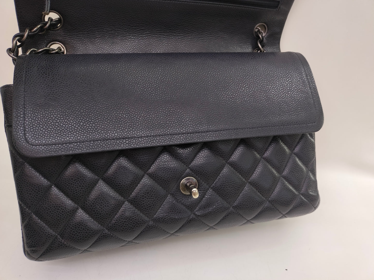 Chanel Jumbo Caviar Black RHW DF #21