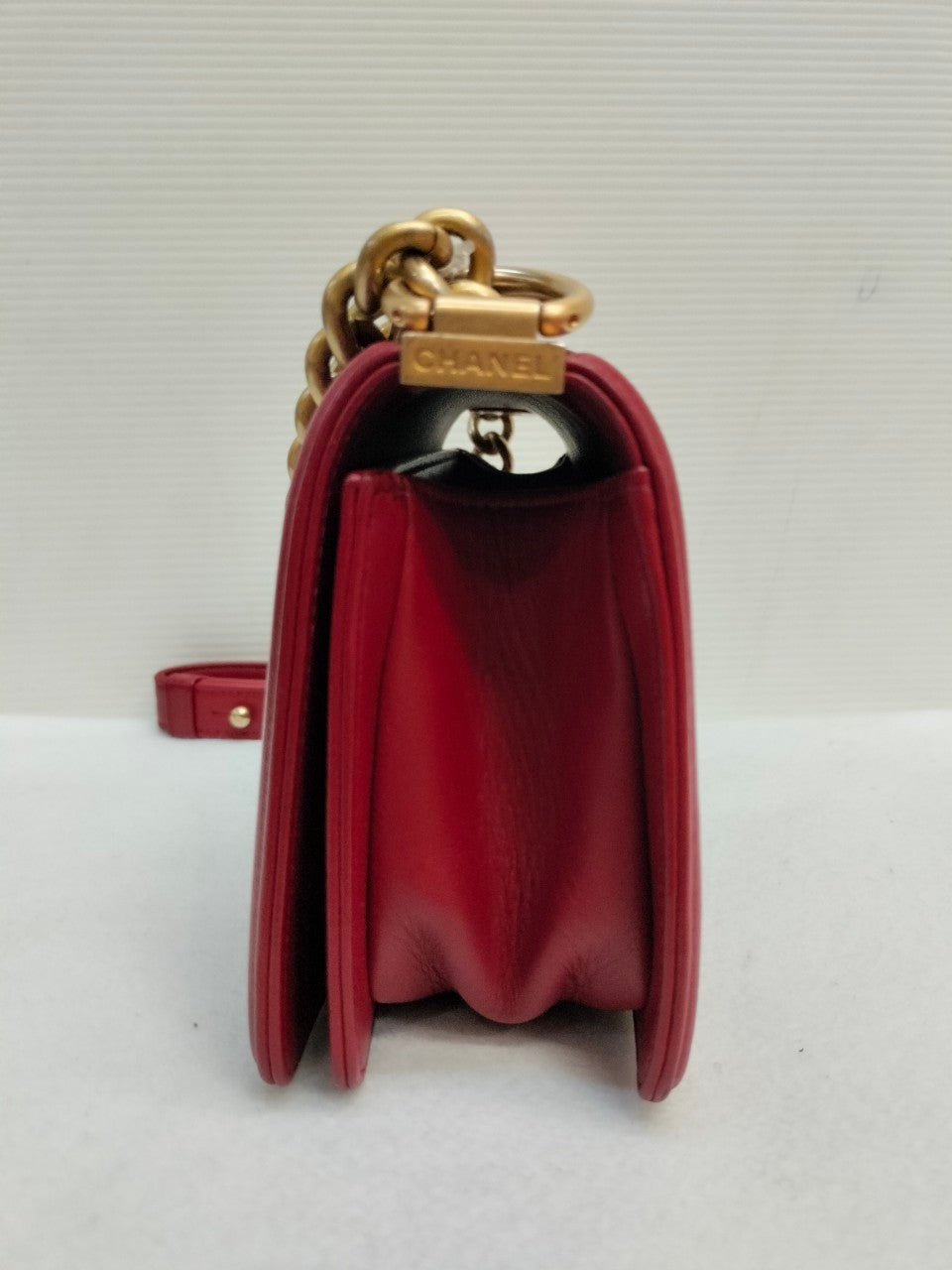 Chanel Boy20 Small Lamb Red GHW #24 Size 20x12x6cm