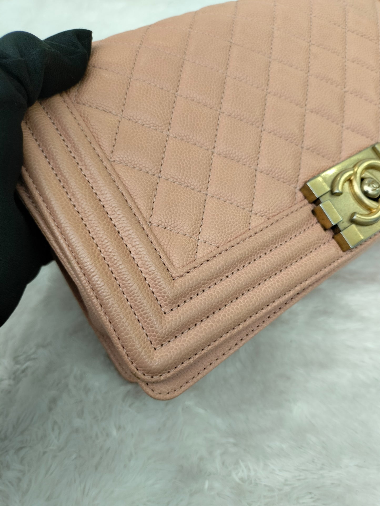 Chanel Boy 25 Caviar Salmon GHW #25