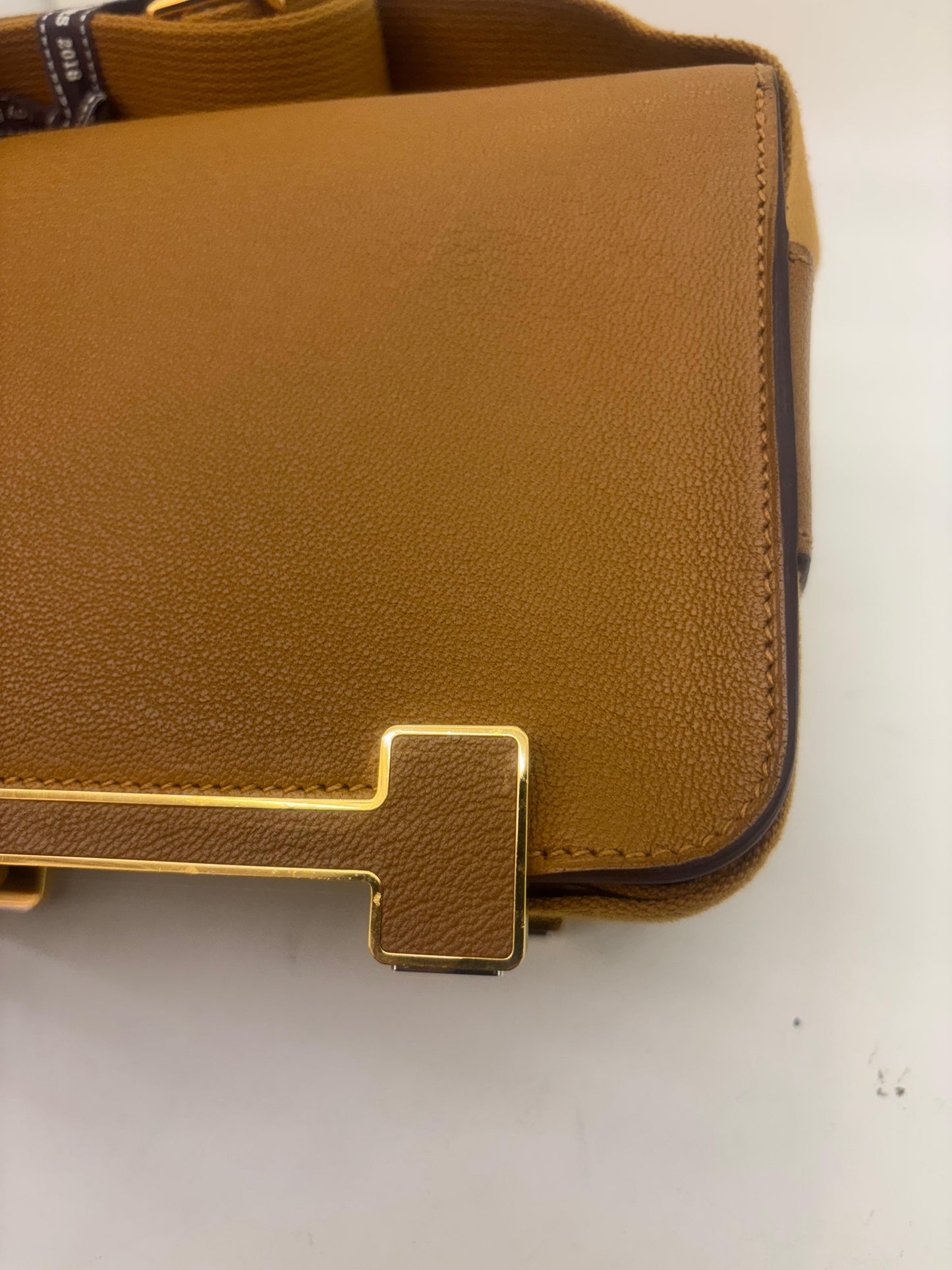 Hermes Geta Chevre Caramel GHW #B