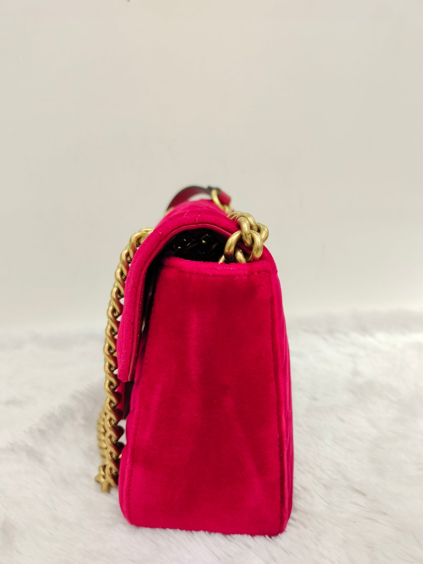 Gucci Marmont Small Velvet Red GHW 2018