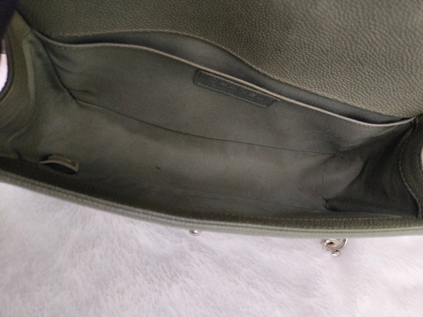 Chanel Boy 25 Caviar Green SHW #25