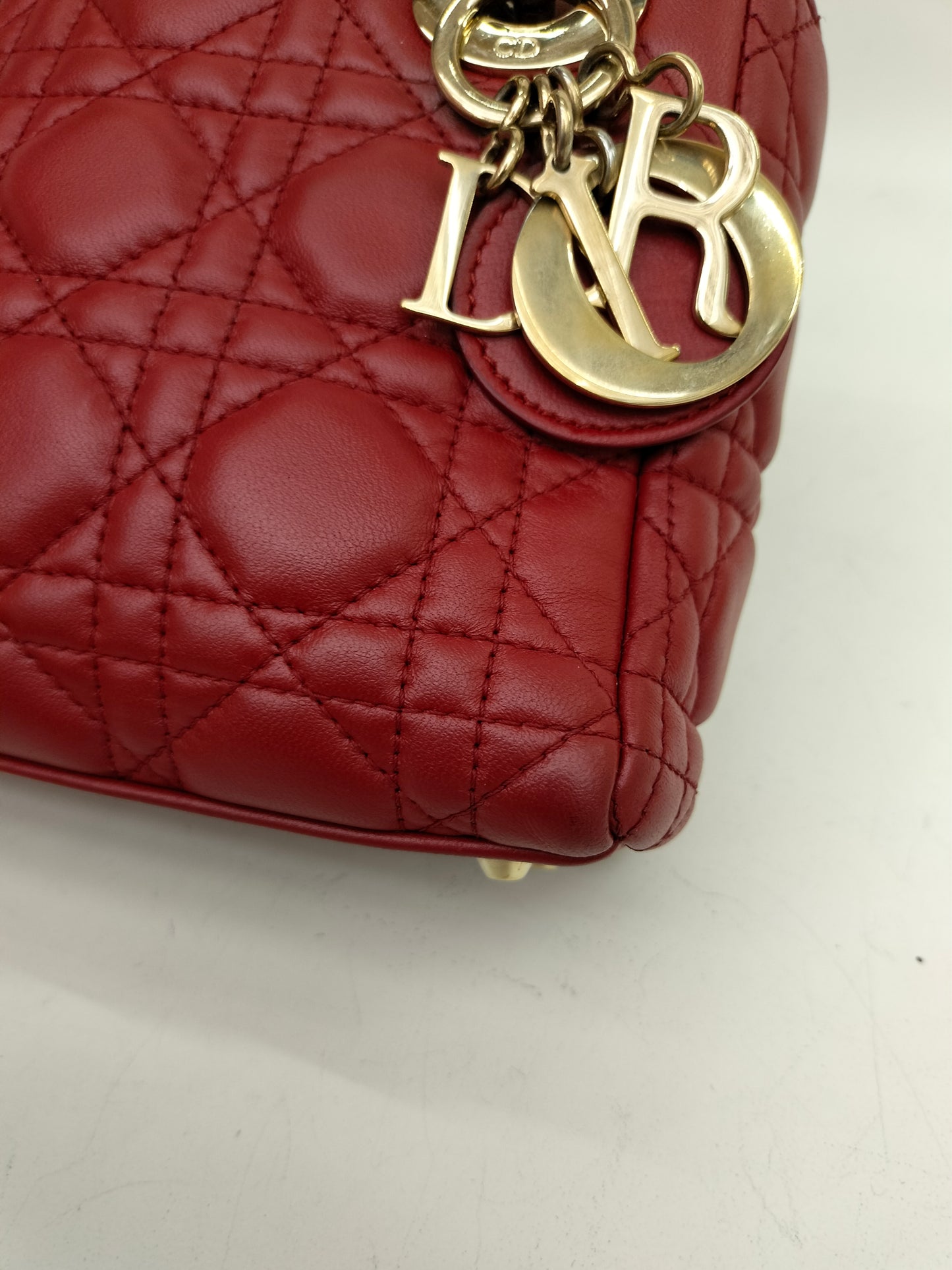 Lady Dior Mini Lamb Red GHW 2017