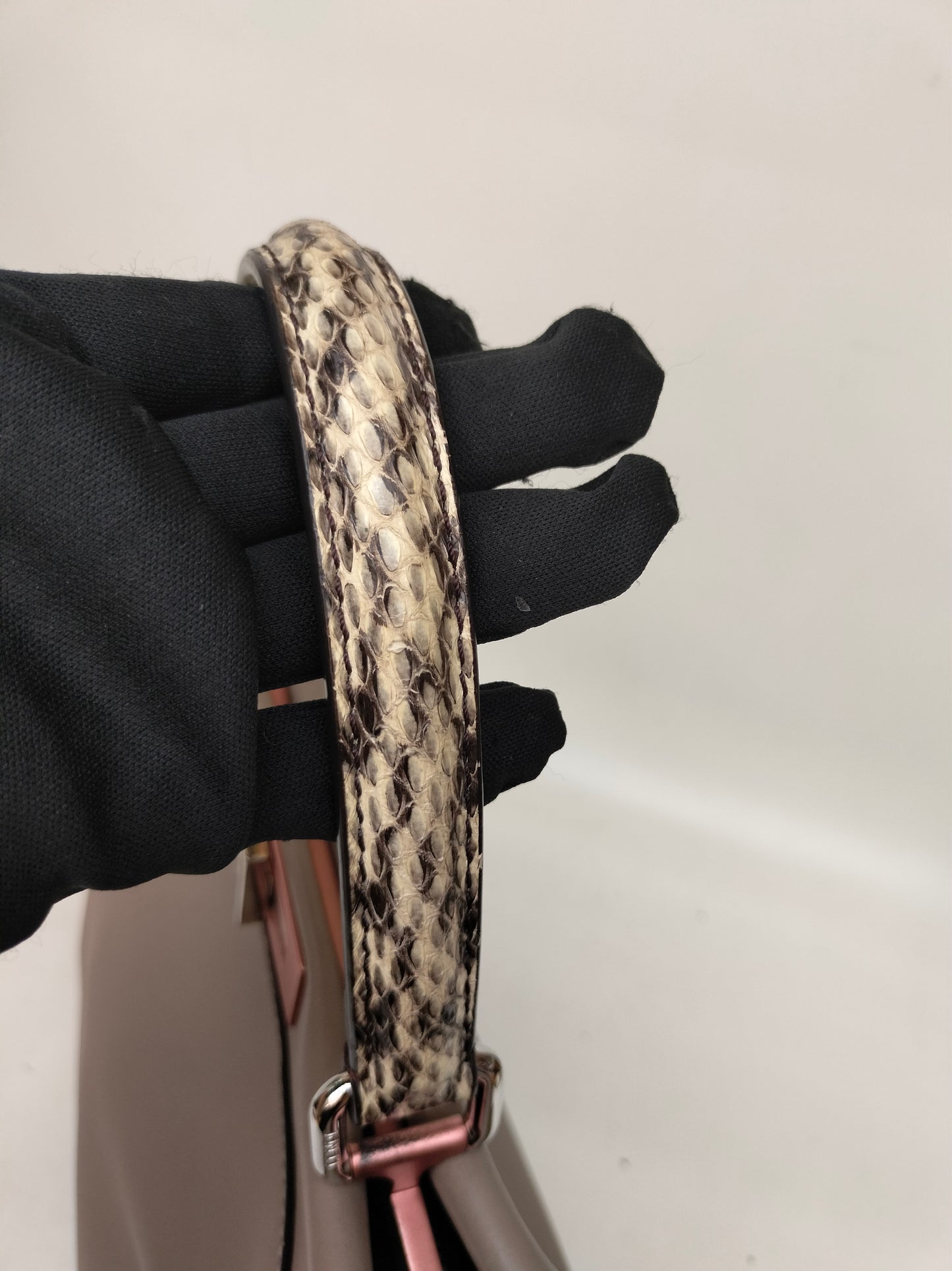 Fendi Peekaboo Medium Etoupe Handle Python SHW