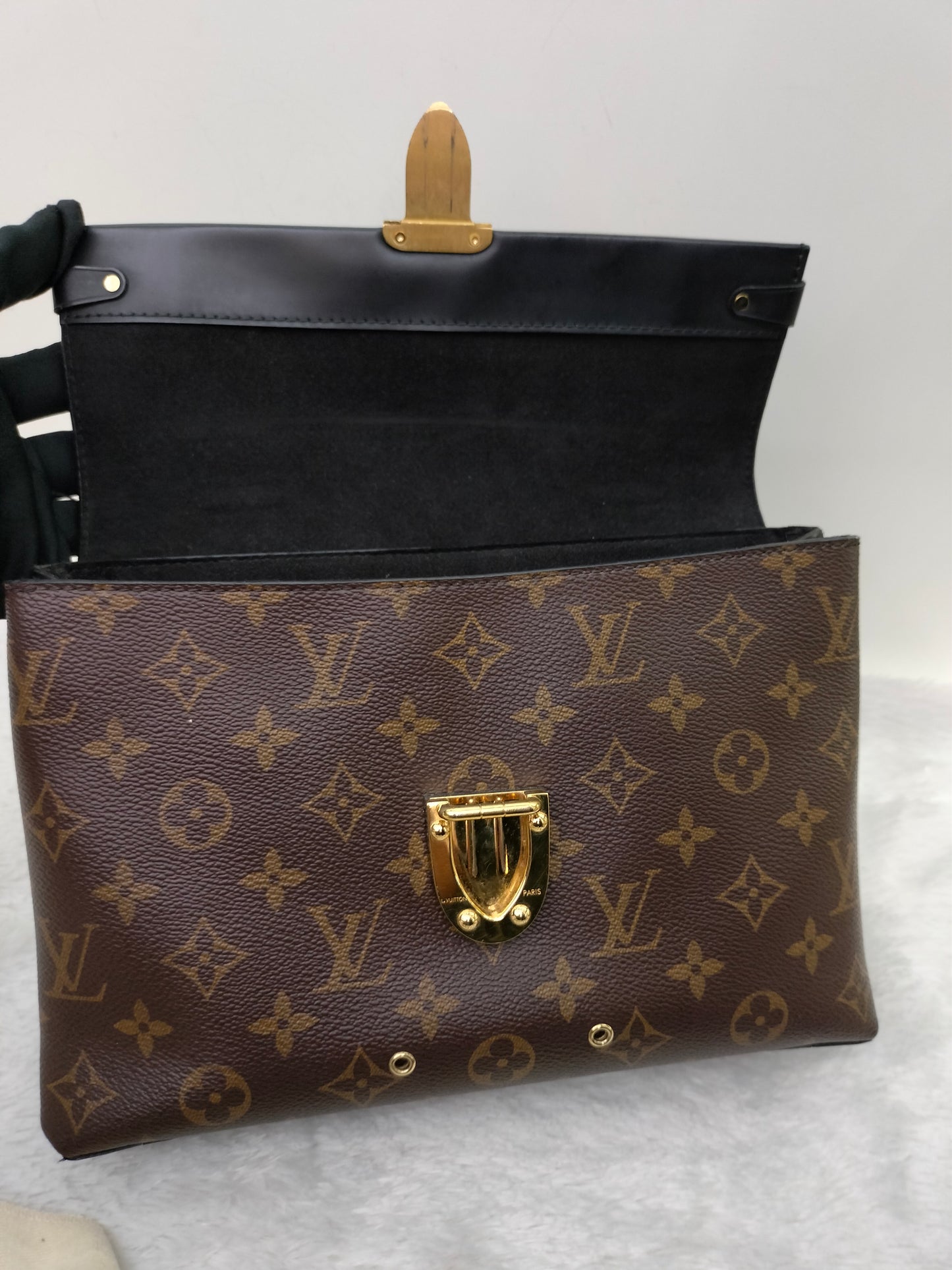 LV One Handle Flap Bag MM Monogram Noir 2016