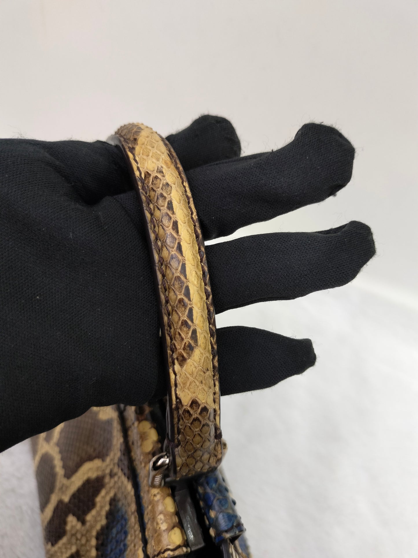 Fendi Peekaboo Mini Python Blue Beige SHW