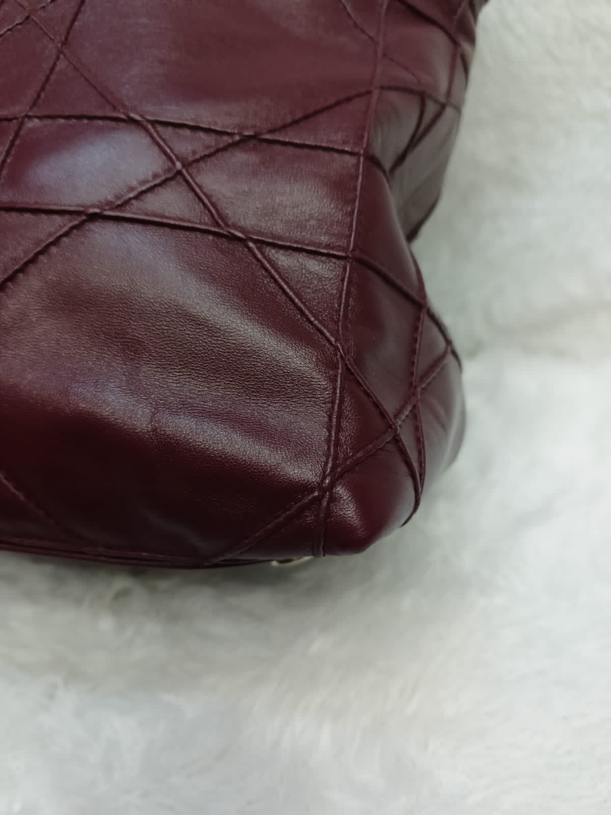 Dior Granville Cannage Lambskin Maroon SHW 2011