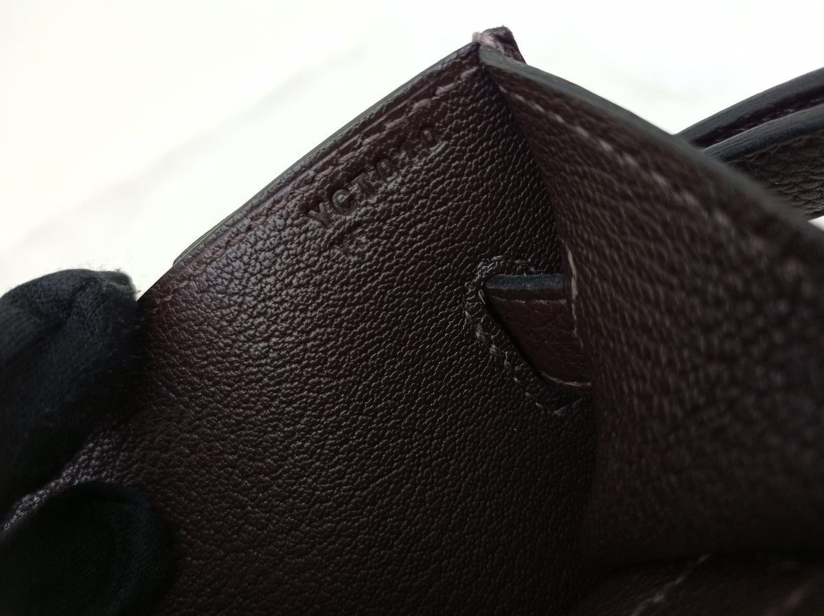 Hermes Kelly Depeche Pochette 25 Togo Ebene PHW #Y