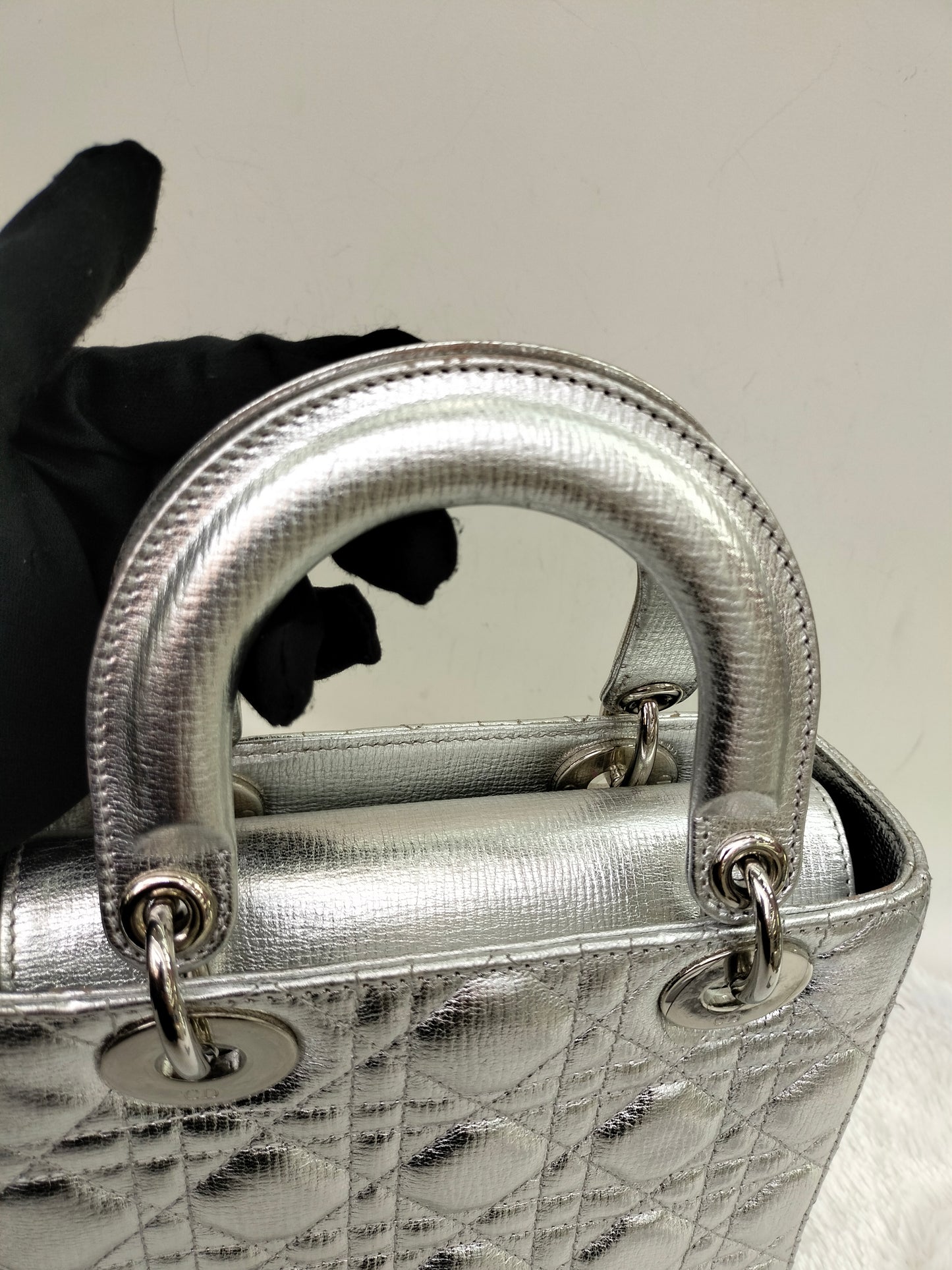 Lady Dior Small Metallic Silver SHW 2019
