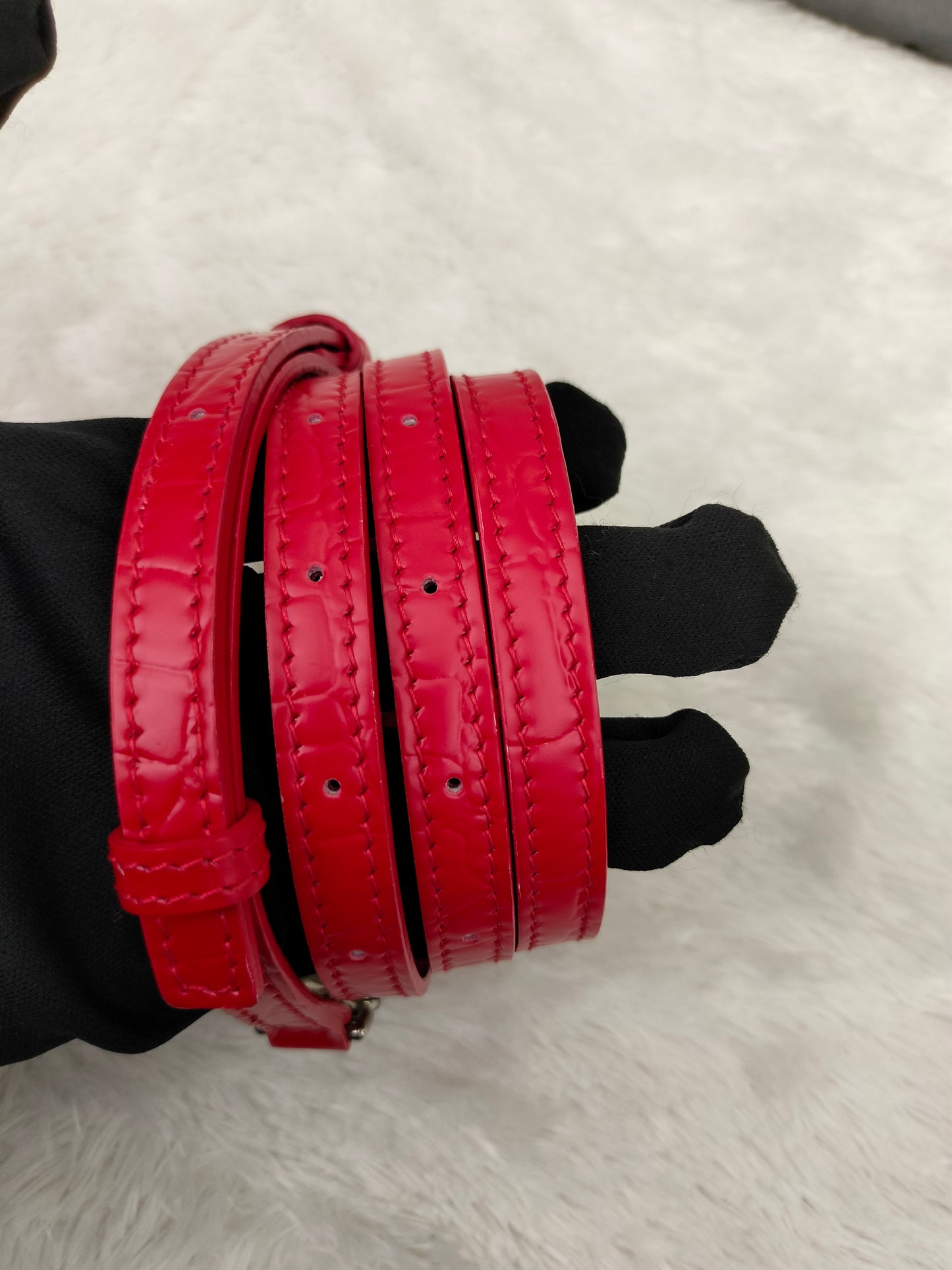 Balenciaga Hourglass Small Top Handle Croco Red SHW 2021
