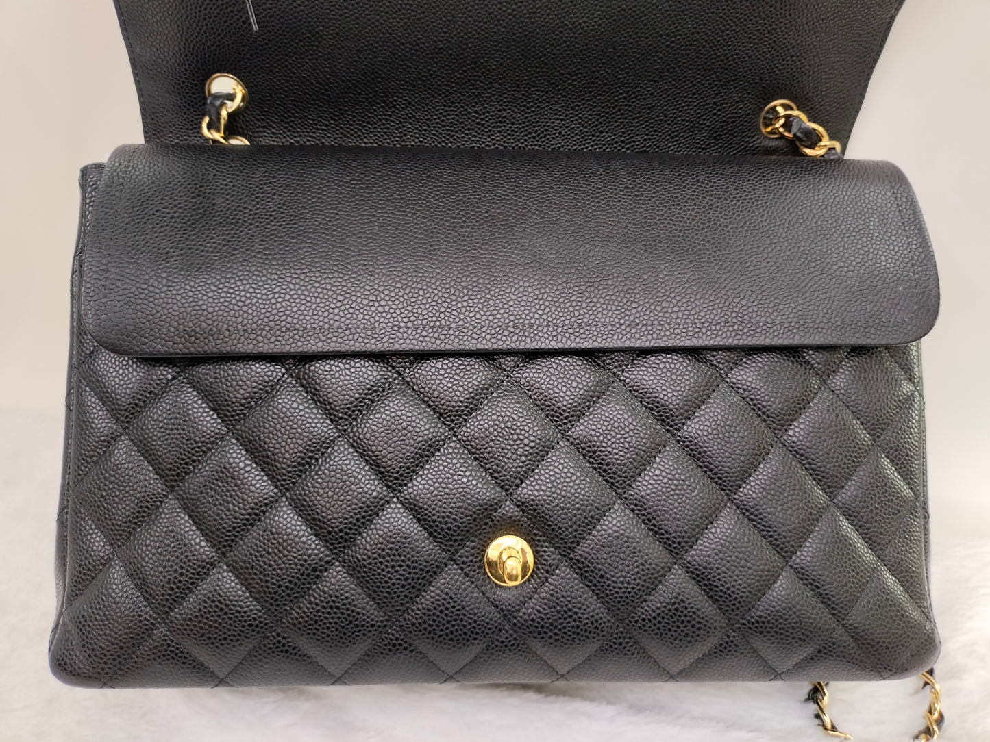 Chanel Maxi Caviar Black GHW DF #20