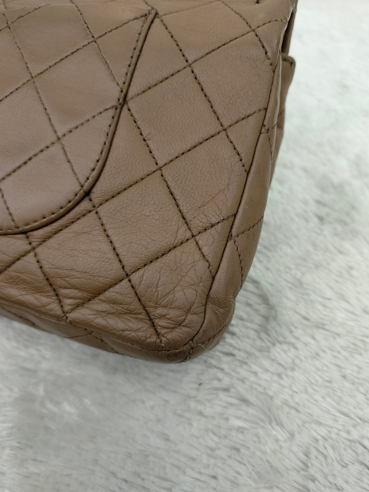 Chanel Medium Lamb Brown Vintage GHW DF #1