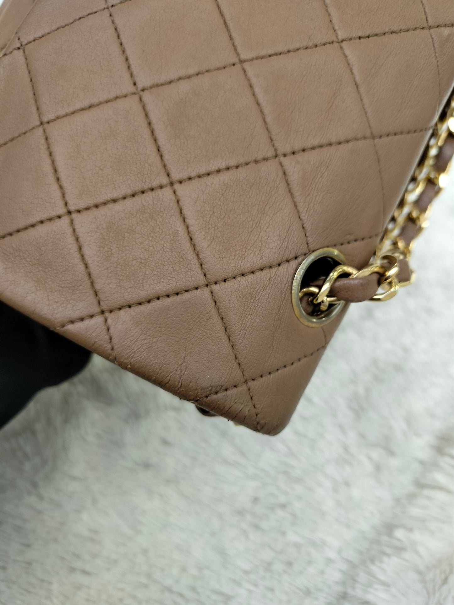Chanel Medium Lamb Brown Vintage GHW DF #1