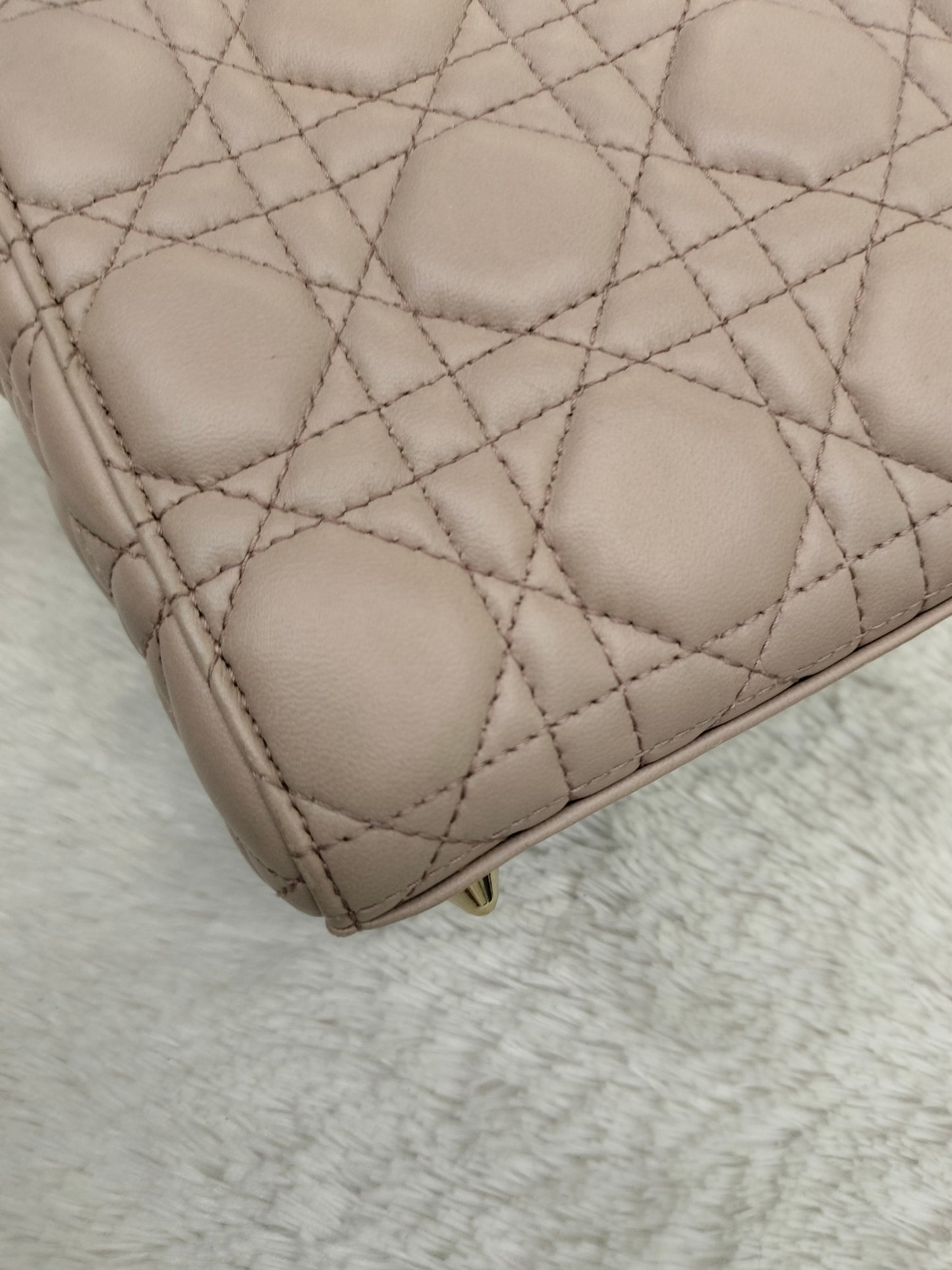 Lady Dior Small Lamb Taupe GHW 2017