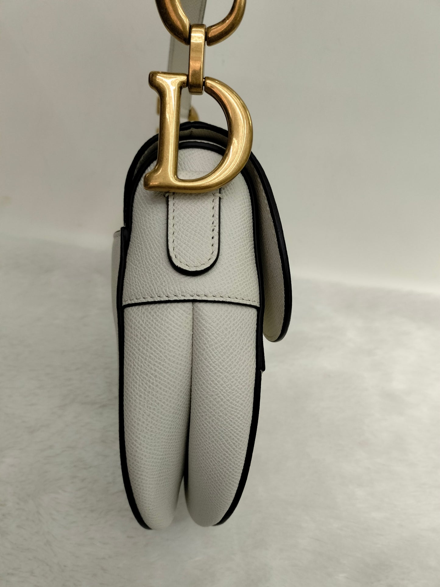 Dior Saddle Medium Grained White GHW 2020