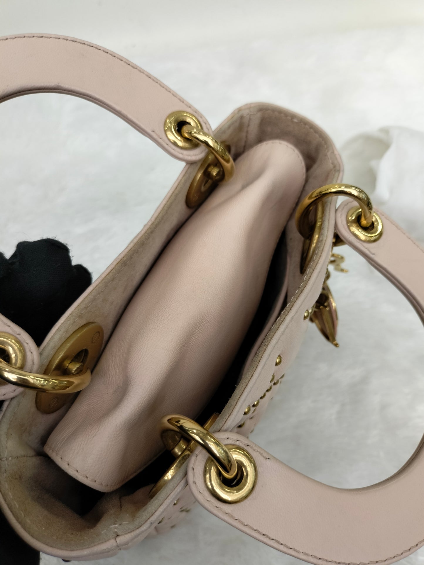 Lady Dior Mini Supple Studded Soft Pink GHW 2017