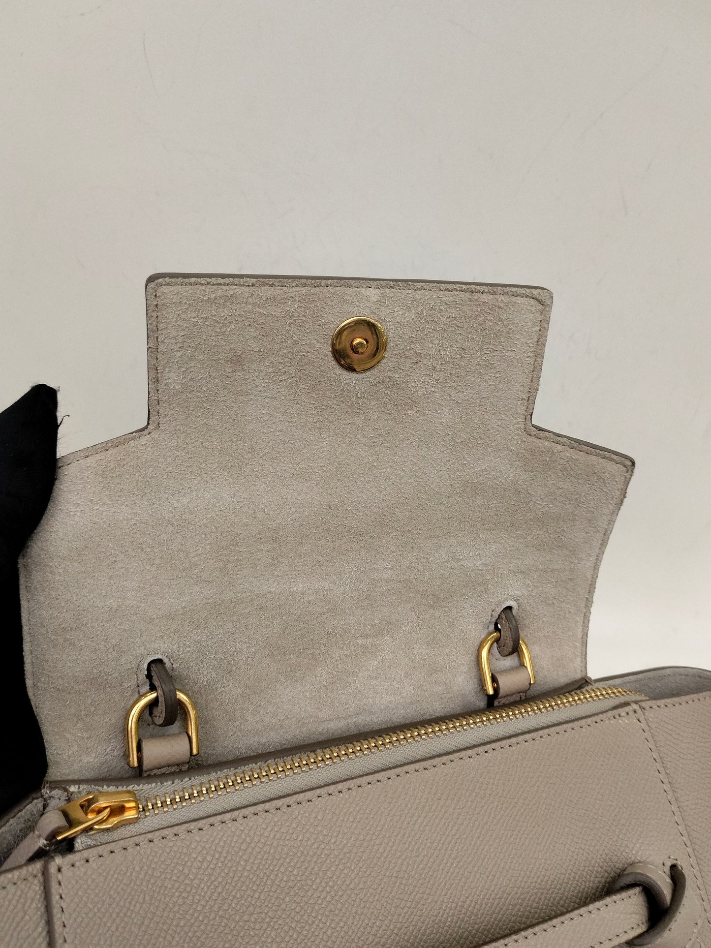 Celine Nano Belt Grained Light Taupe GHW 2019