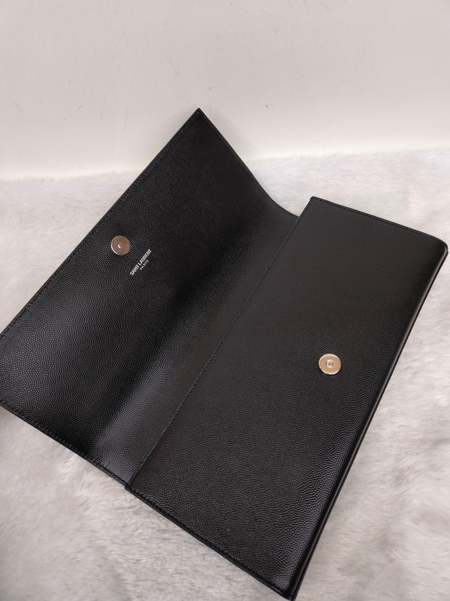 YsL Kate Cassandre Clutch Studded Grained Black SHW 2014