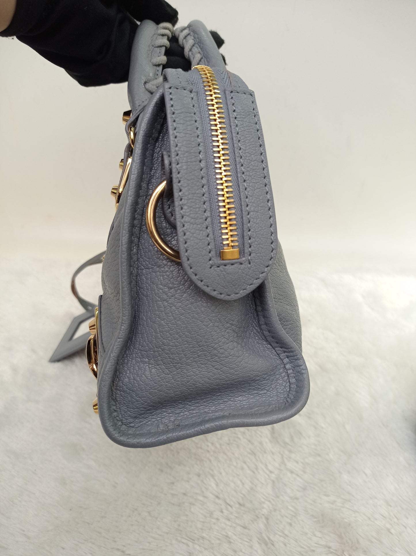 Balenciaga Mini City Edge Griss Blue GHW