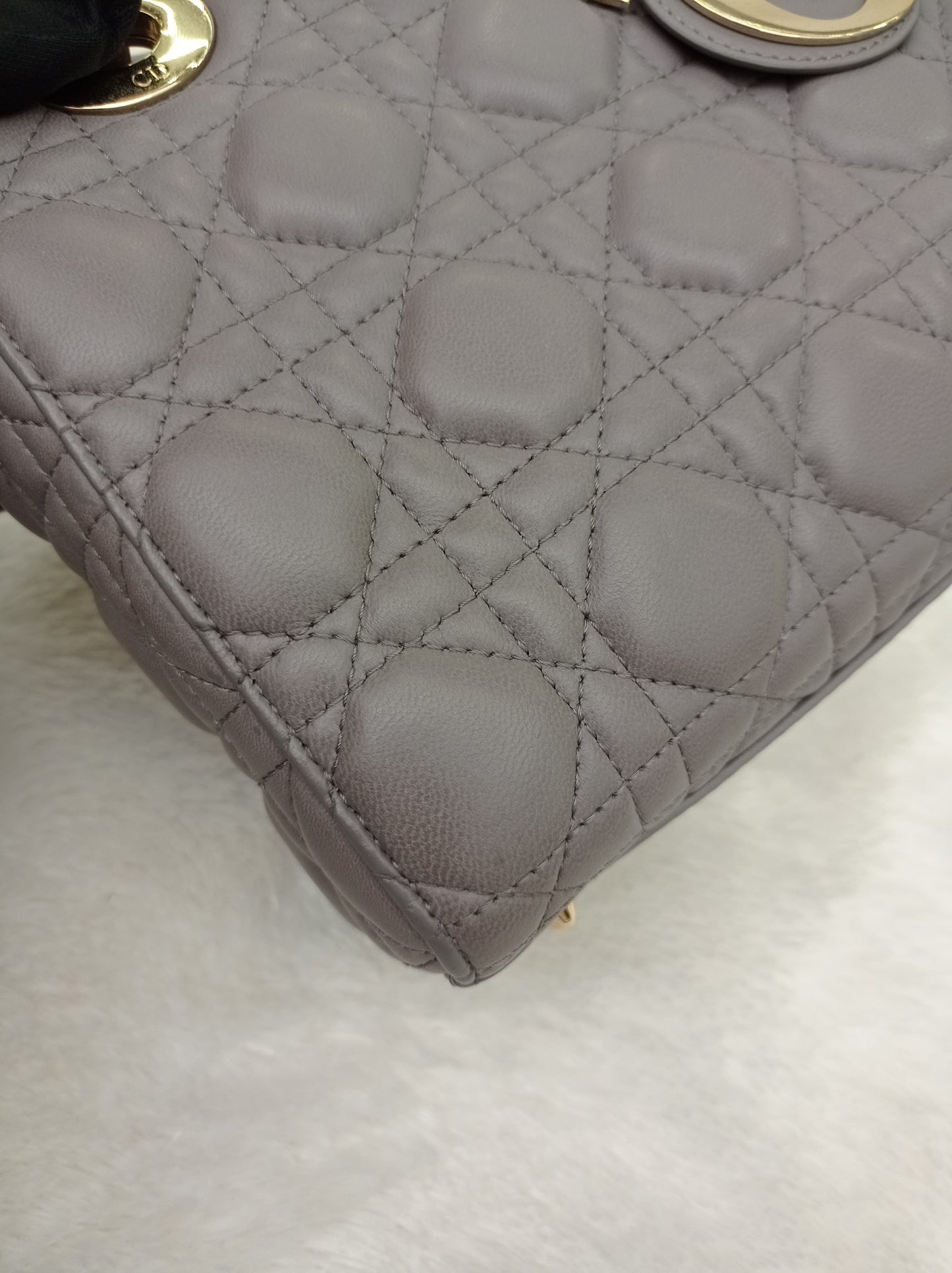 Lady Dior Small Lamb Grey GHW 2018