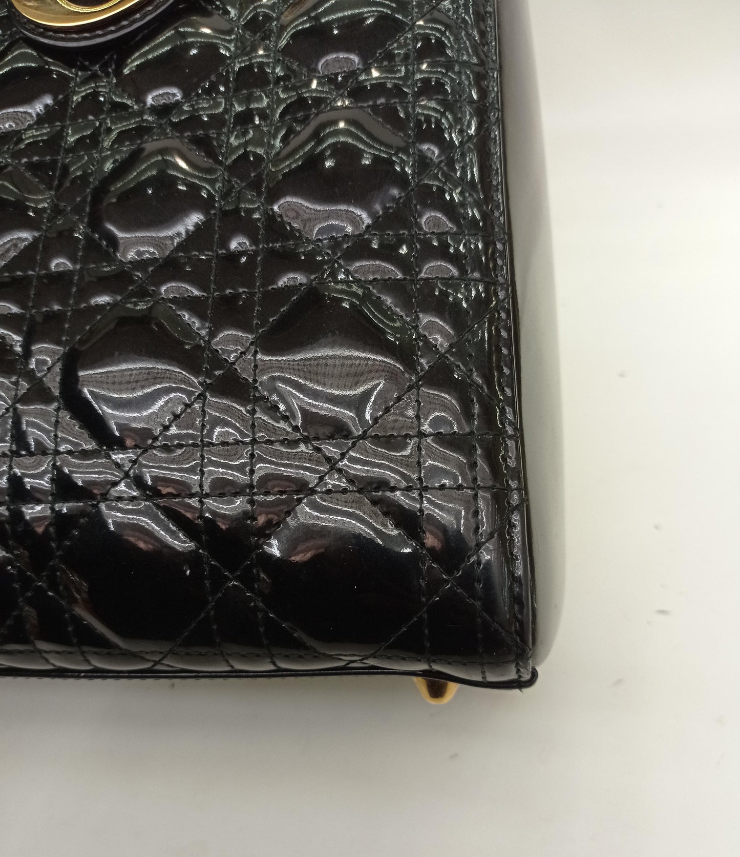 Lady Dior Large Patent Black GHW 2015