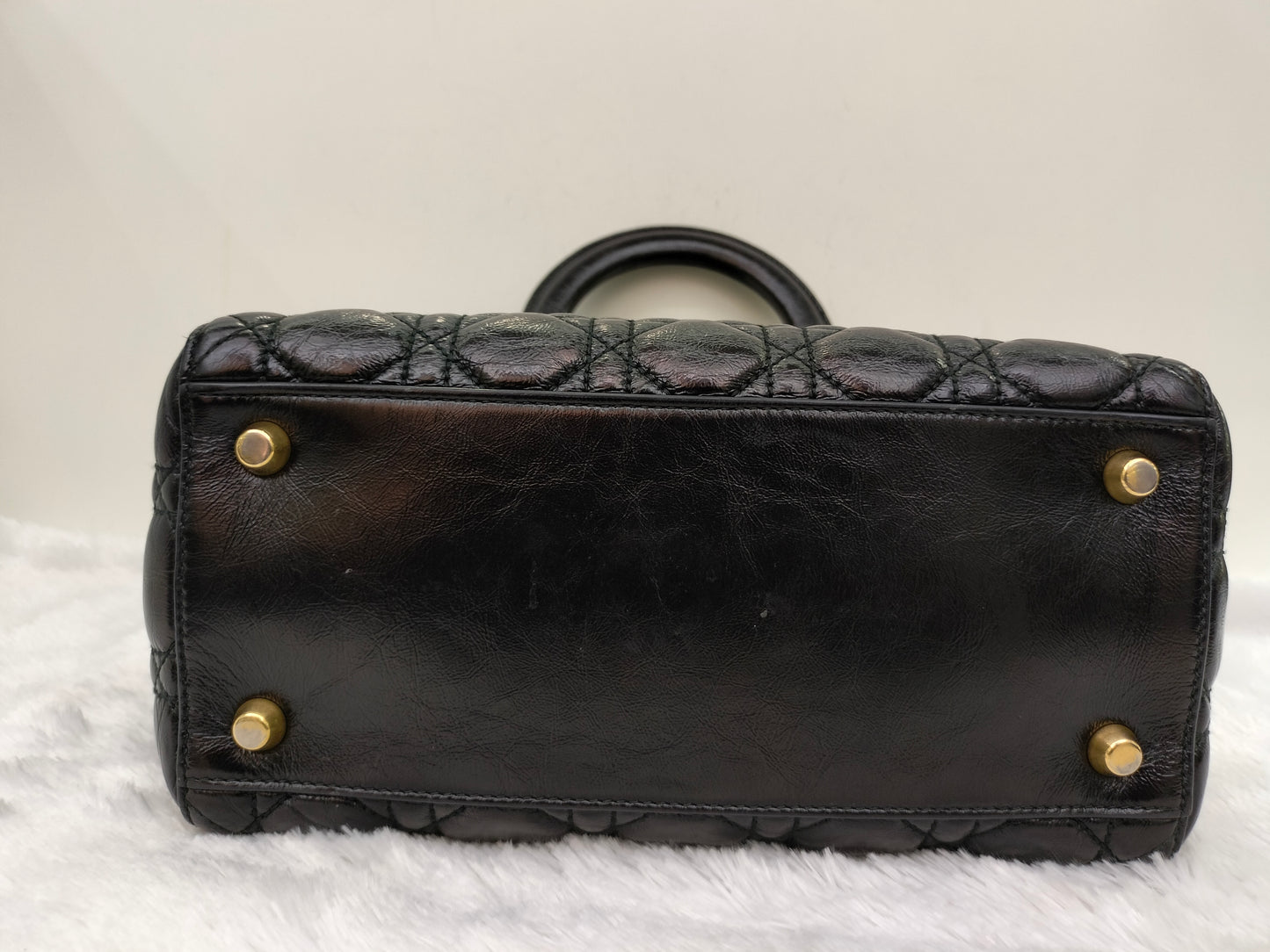 Lady Dior Medium Calfskin Cannage Black GHW 2018