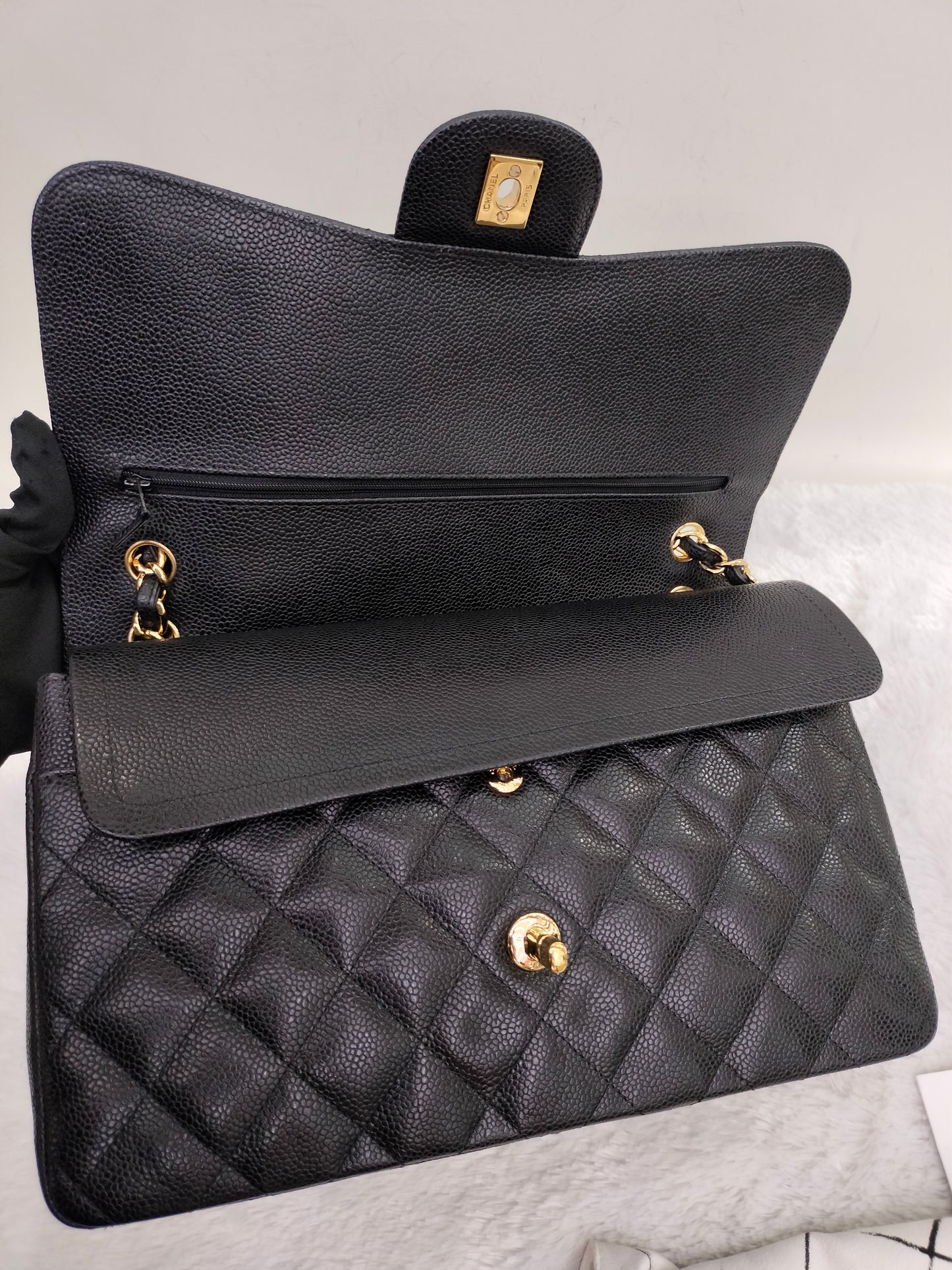 Chanel Jumbo Caviar Black GHW DF #21