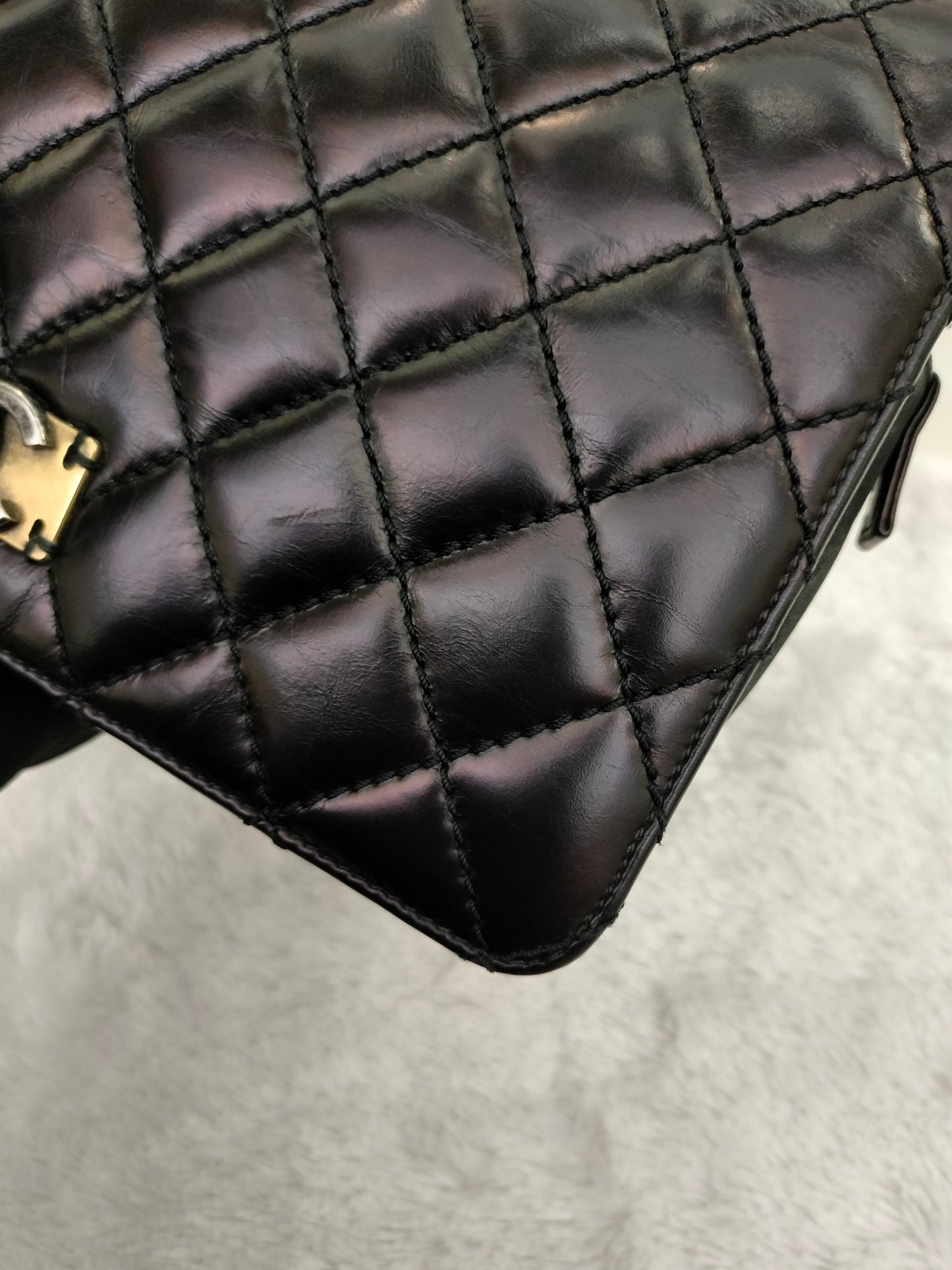 Chanel Day Trip Flap Calfskin Black RHW #22