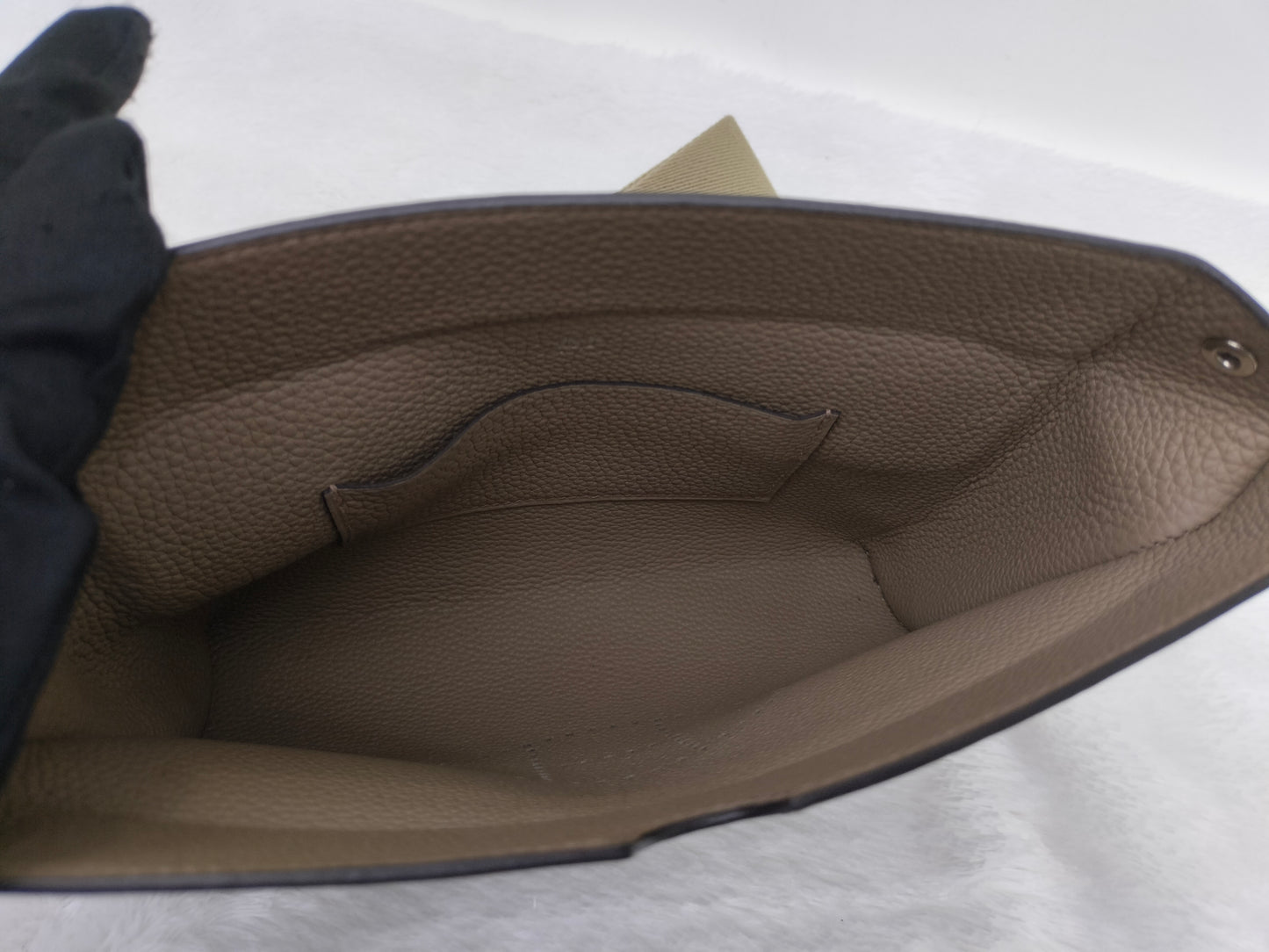 Hermes Videpoches Togo Sangle Wool Beige Marfa PHW #B