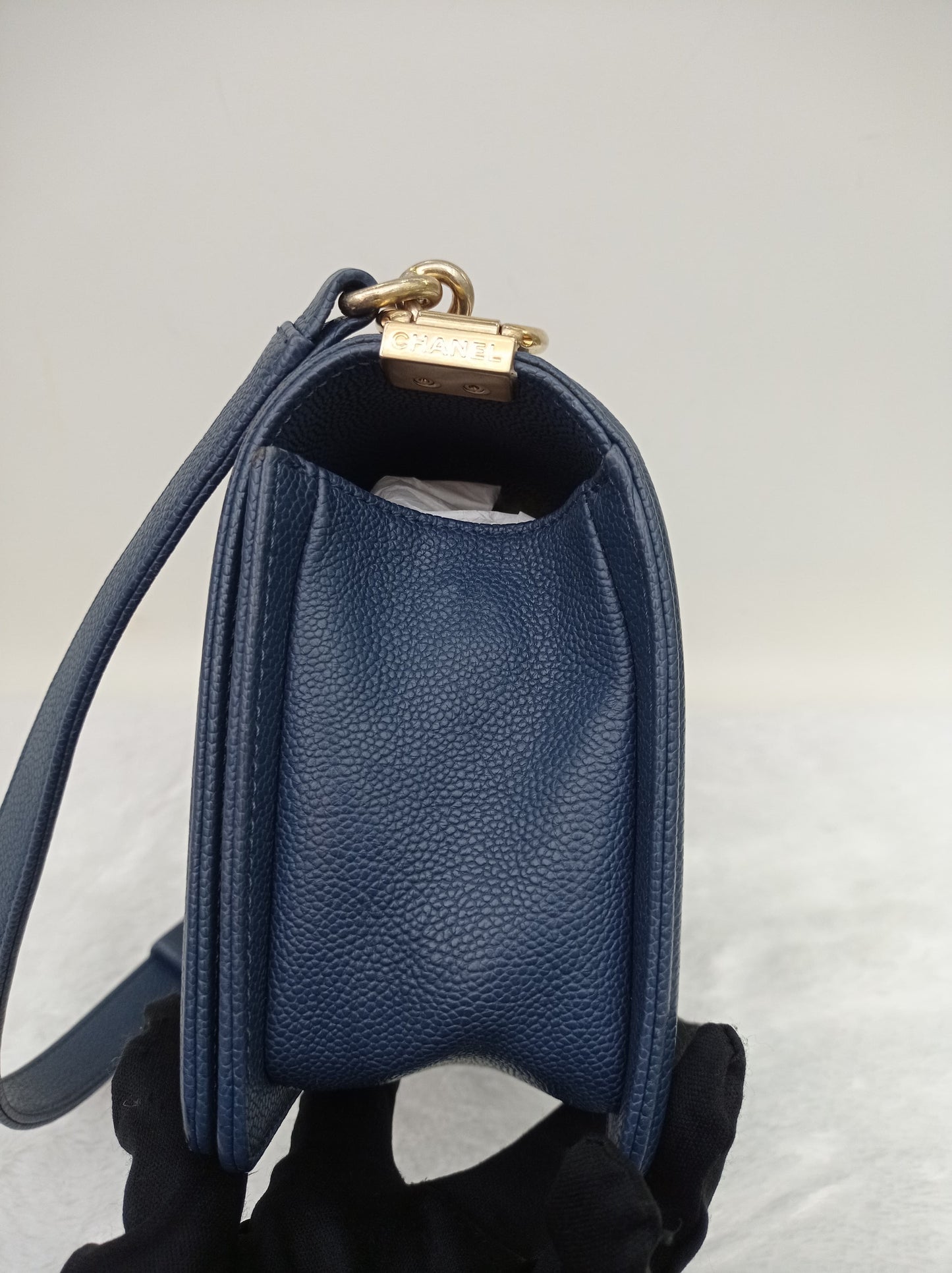 Chanel Boy 25 Caviar Blue GHW #23