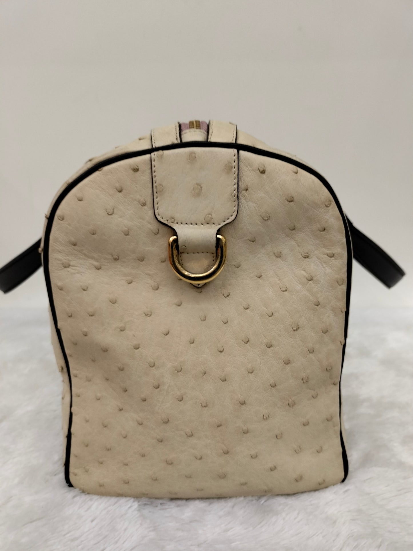 Loewe Fusta Ostrich Anagram Beige Brown GHW 2011