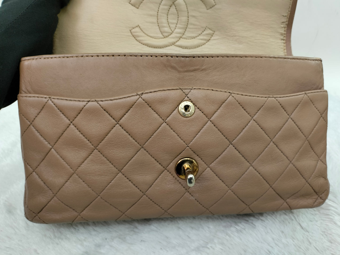 Chanel Medium Lamb Brown Vintage GHW DF #1