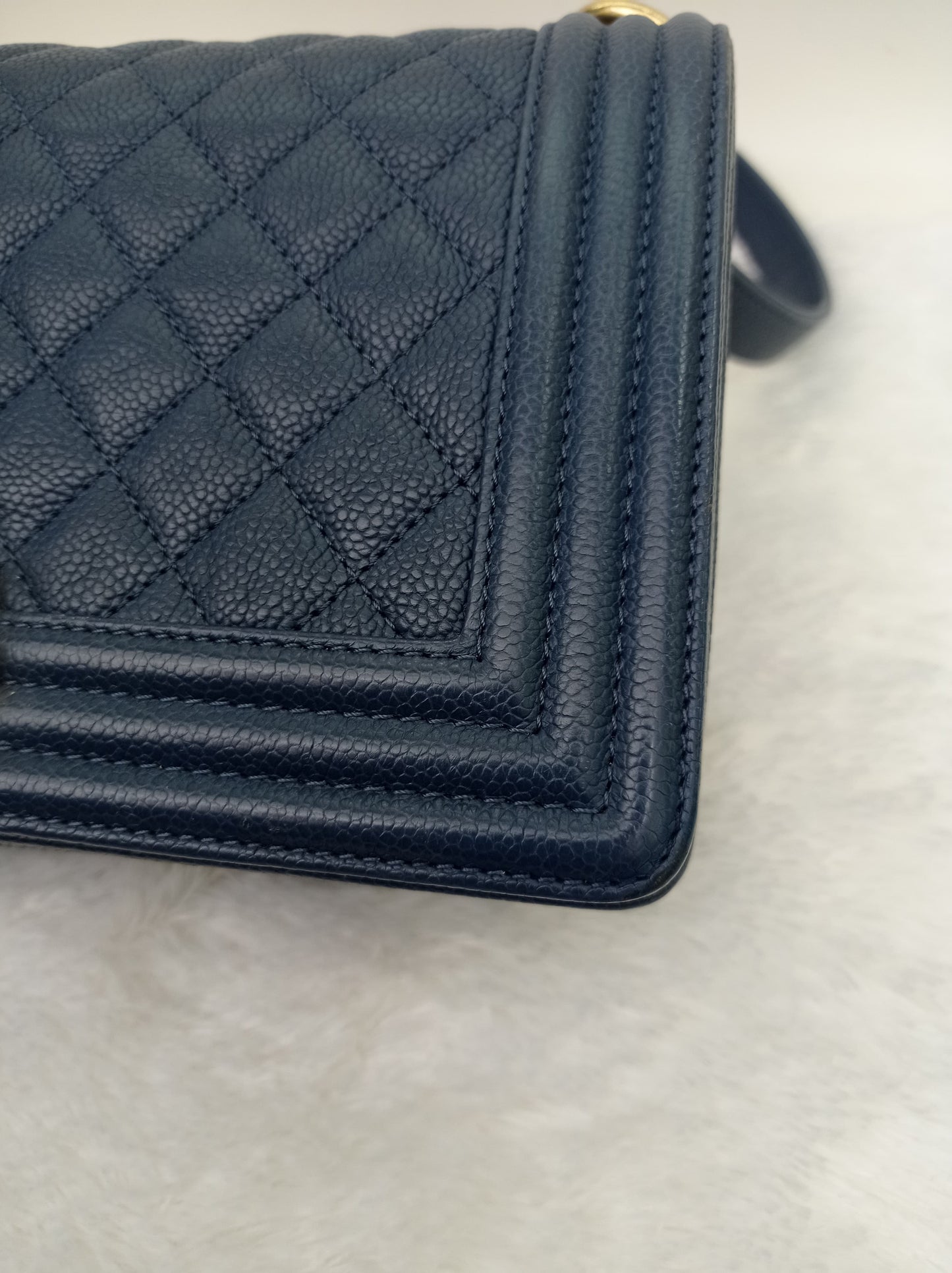 Chanel Boy 25 Caviar Blue GHW #23