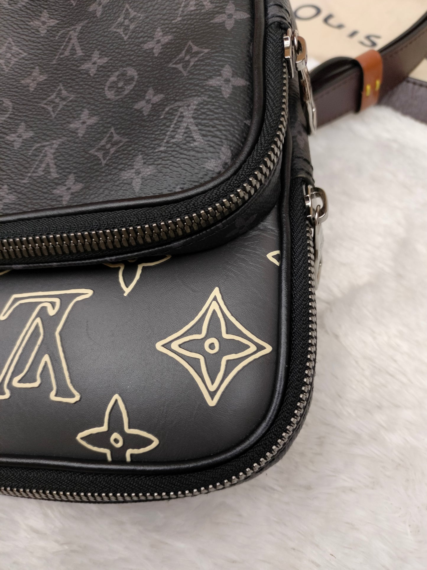 LV Amazone Sling Patchwork Monogram Eclipse Virgil Abloh 2020