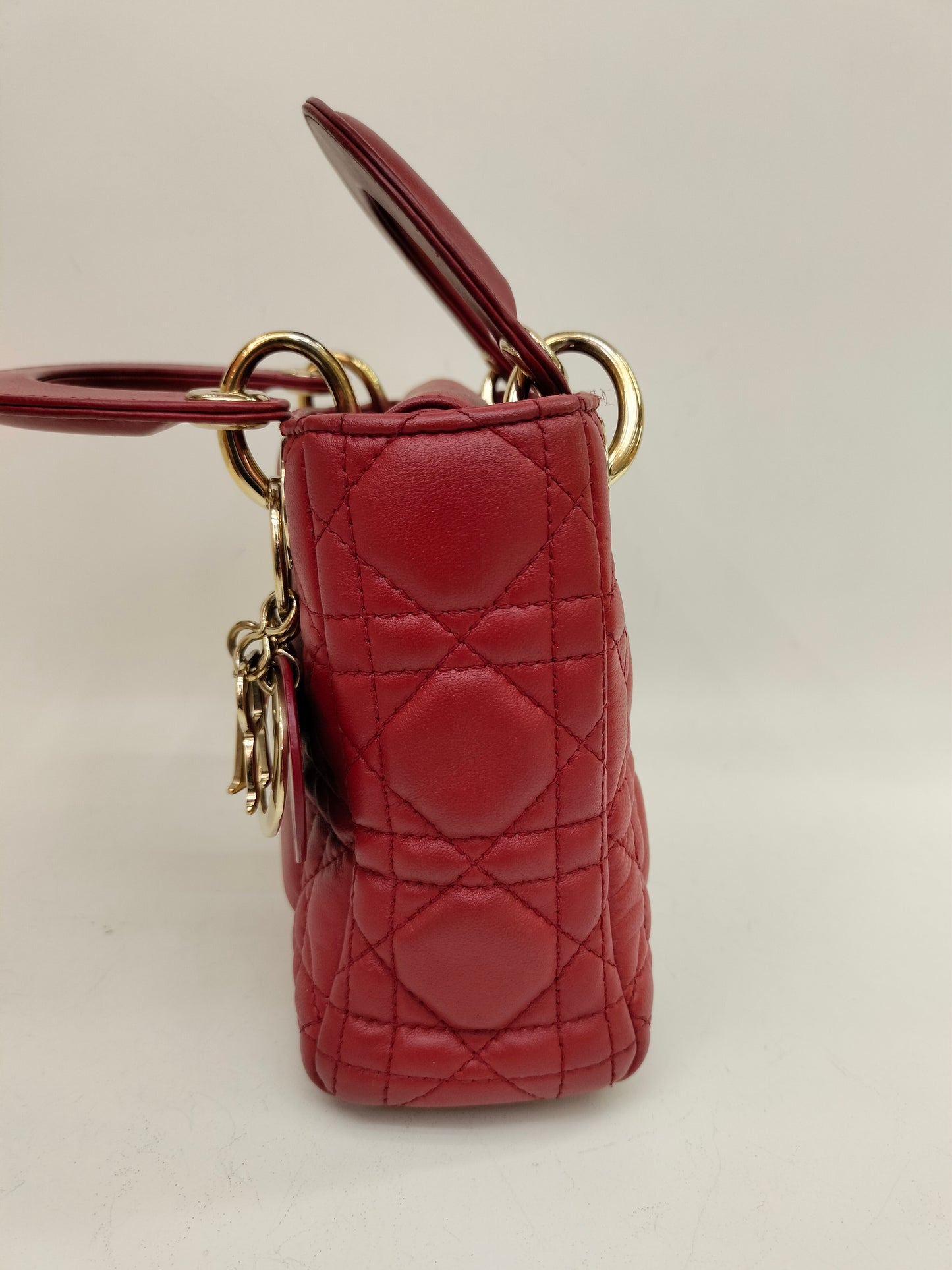 Lady Dior Mini Lamb Red GHW 2017