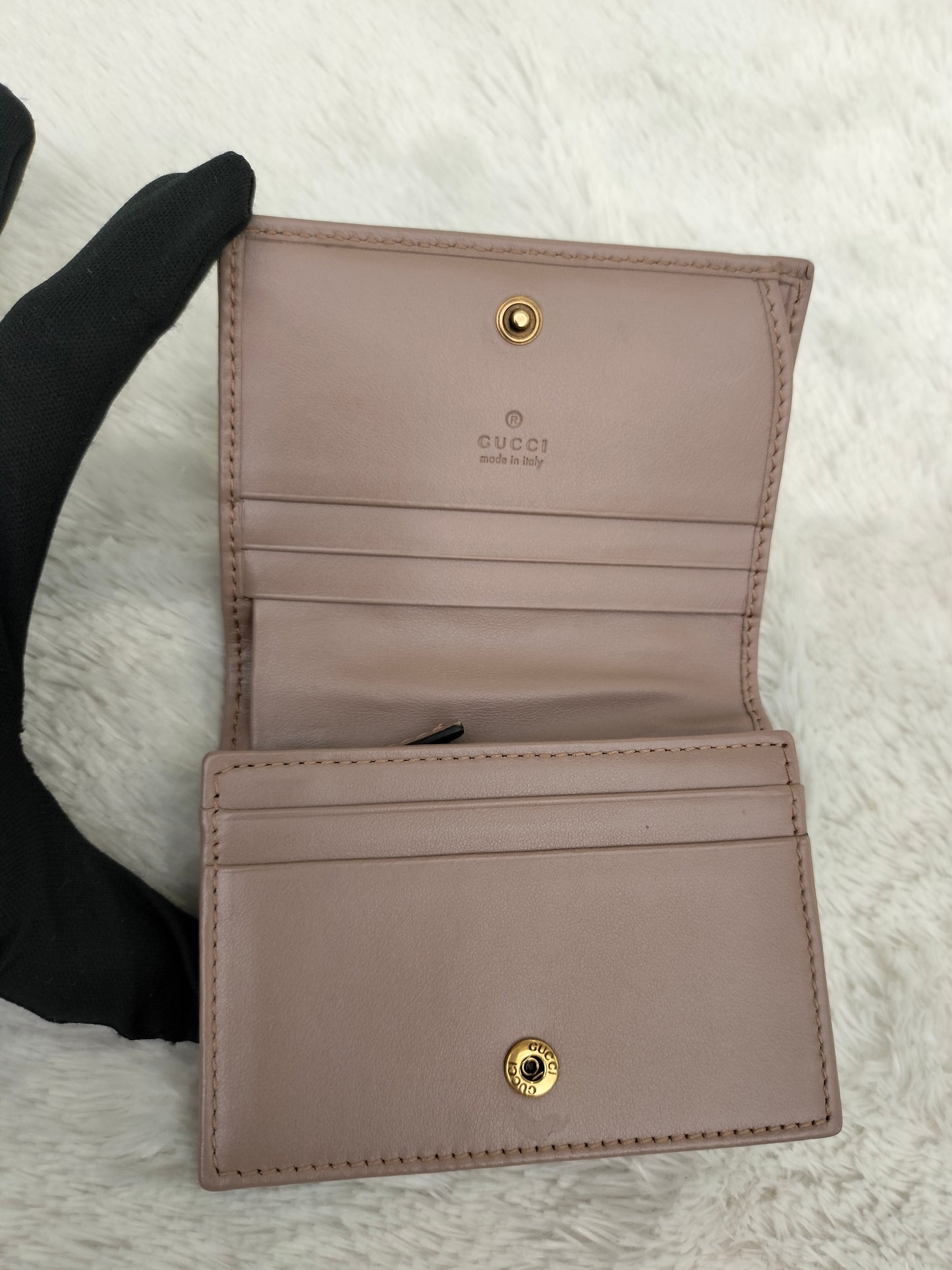 Gucci Card Case Wallet Marmont Dusty Pink GHW